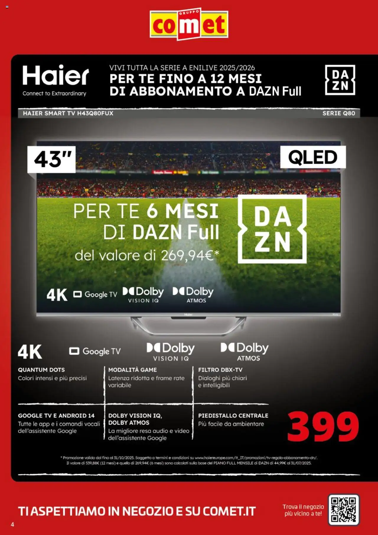 Volantino Comet del 06.10.2025 | Pagina: 4 | Prodotti: smart TV, TV, Video, Audio