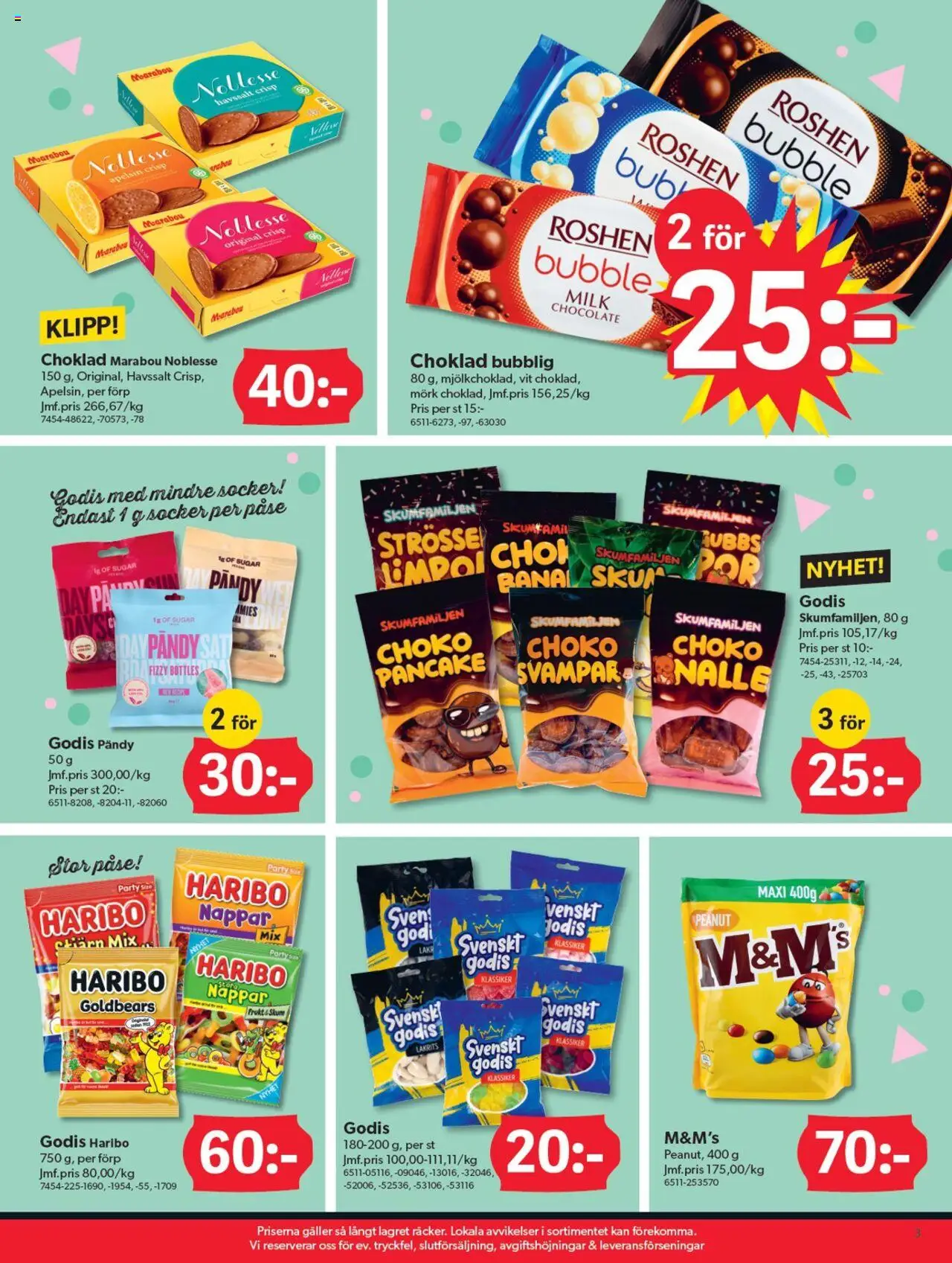 Dollar Store reklamblad aktuell från 25.08.2025 | Sida: 3 | Produkter: Lakrits, Galler, Choklad, Apelsin