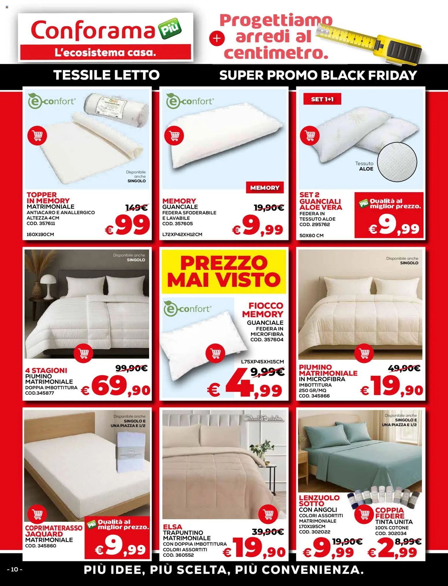 Volantino Conforama del 15.11.2025 | Pagina: 10 | Prodotti: Aloe vera, Letto, Federa, Coprimaterasso