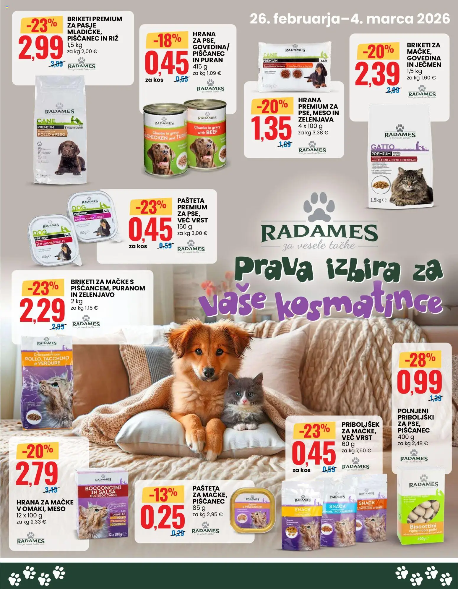 Novi Eurospin katalog ponudbe – veljaven od 26.02.2026 | Stran: 17 | Izdelki: Hrana za mačke, Kos, Priboljški, Zelenjava