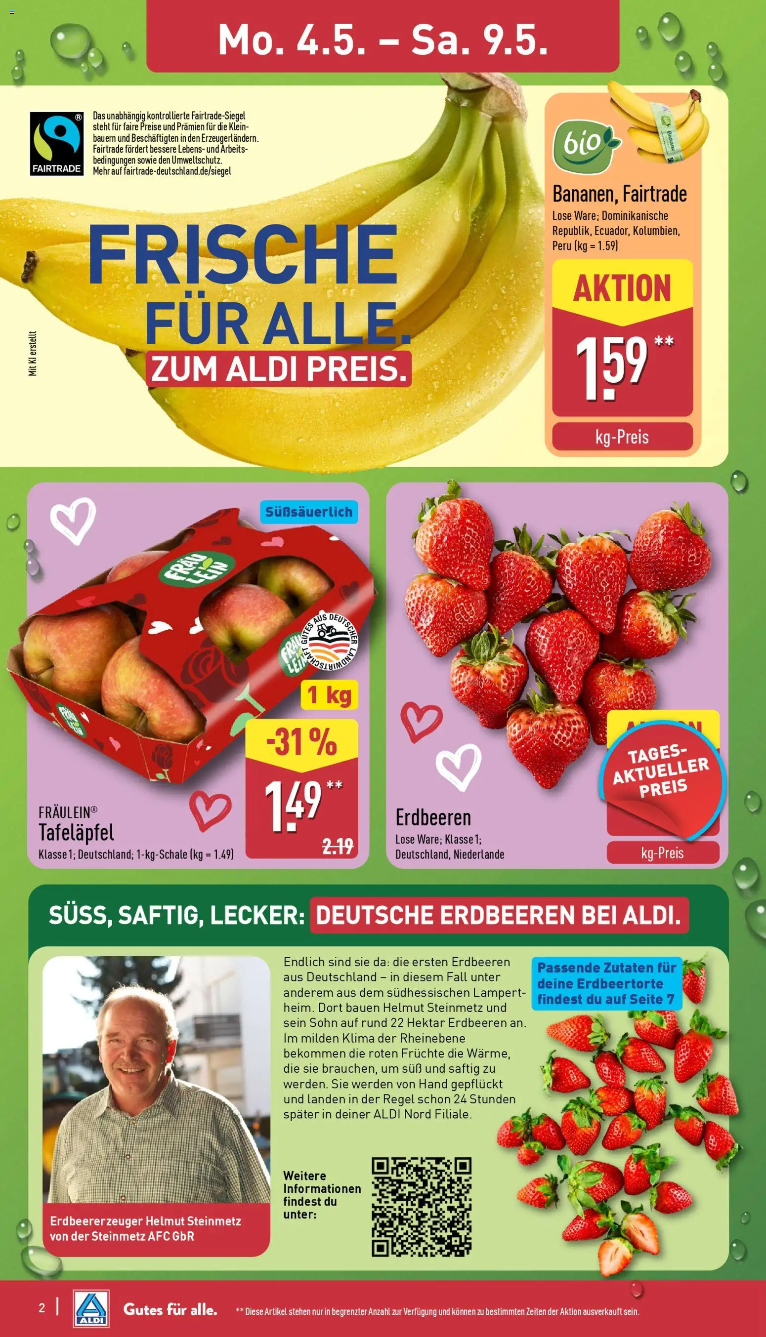 Aldi Prospekt 	 – gültig ab 04.05.2026 | Seite: 2 | Produkte: Erdbeeren