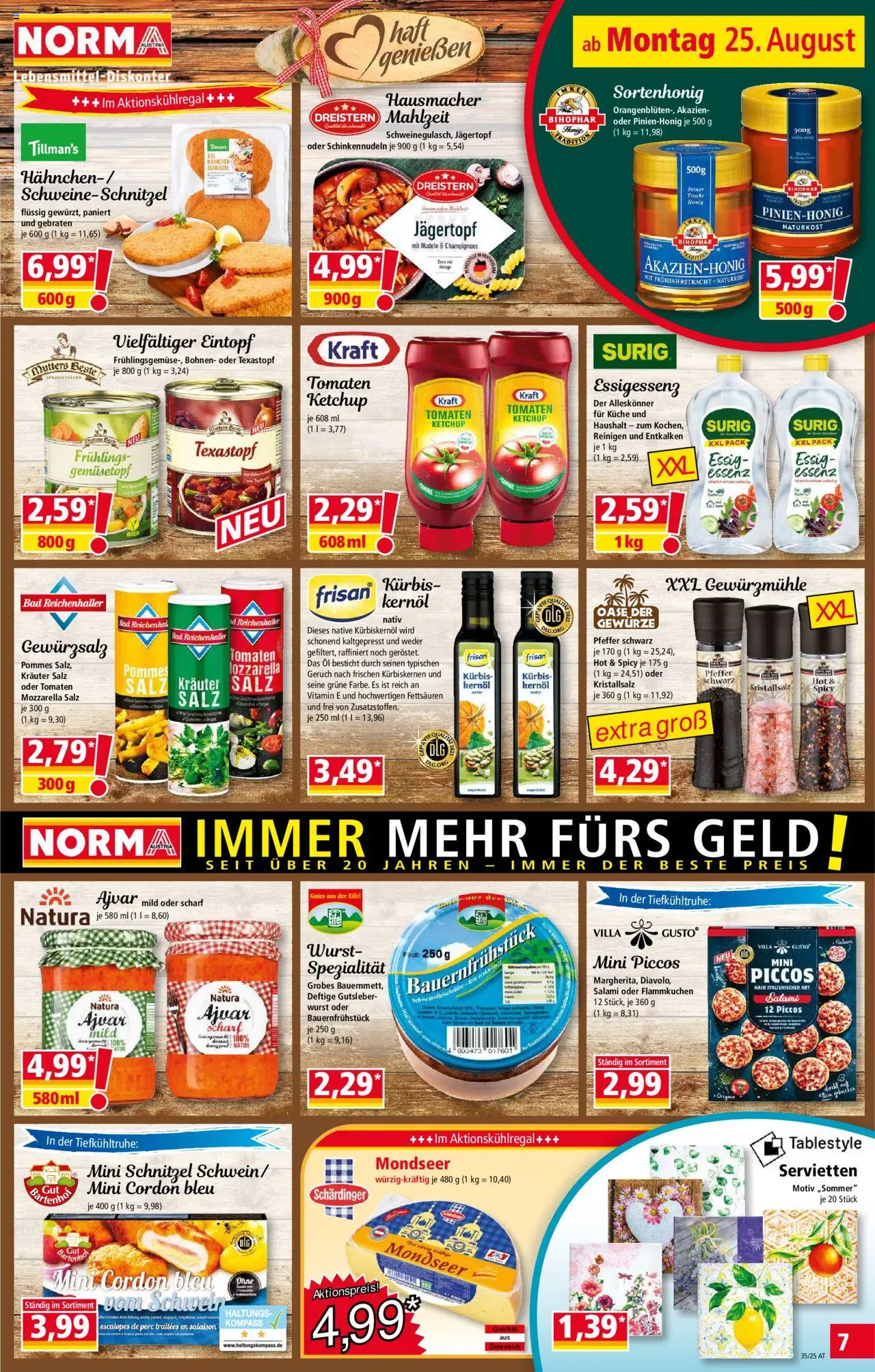 Norma Flugblatt gültig ab 25.08.2025 | Seite: 7 | Produkte: Salz, Pfeffer, Wurst, Kürbis