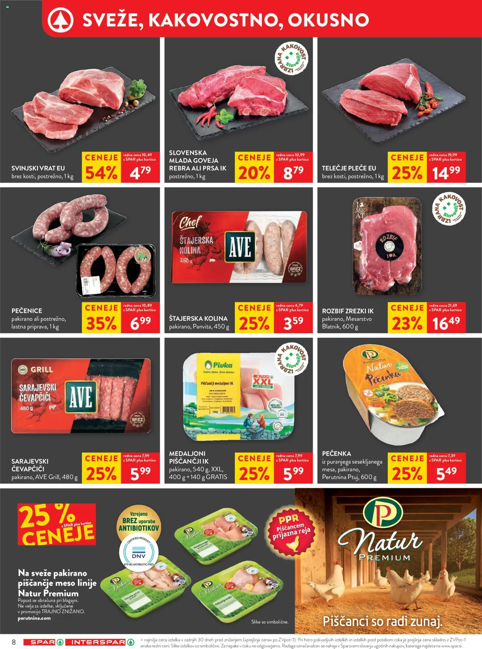 Novi Spar katalog ponudbe – veljaven od 14.01.2026 | Stran: 10 | Izdelki: Čevapčiči, Zrezki, Piscancje meso, Grill