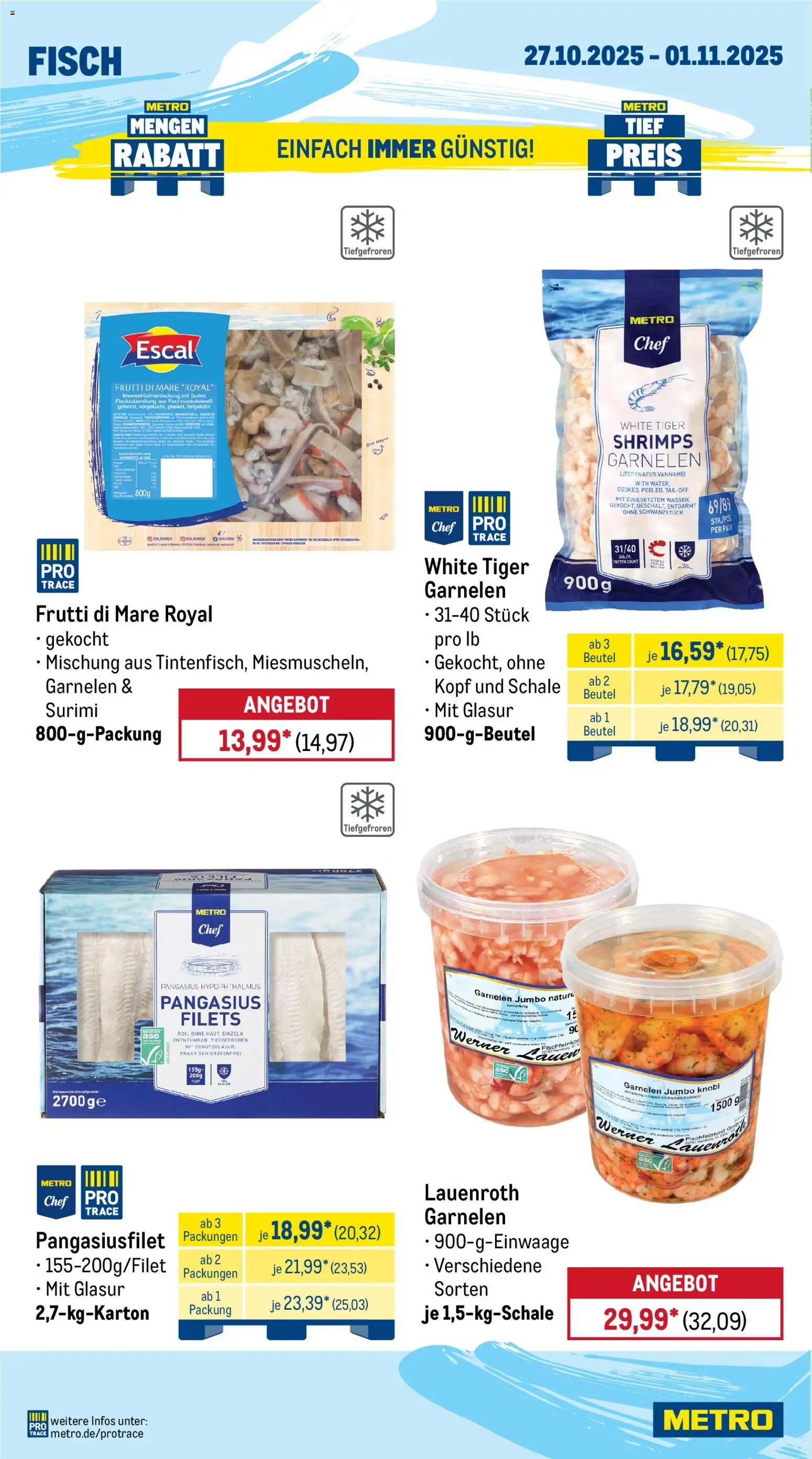 Metro Wochen-Angebote Gastro – gültig ab 27.10.2025 | Seite: 6 | Produkte: Garnelen, Fisch