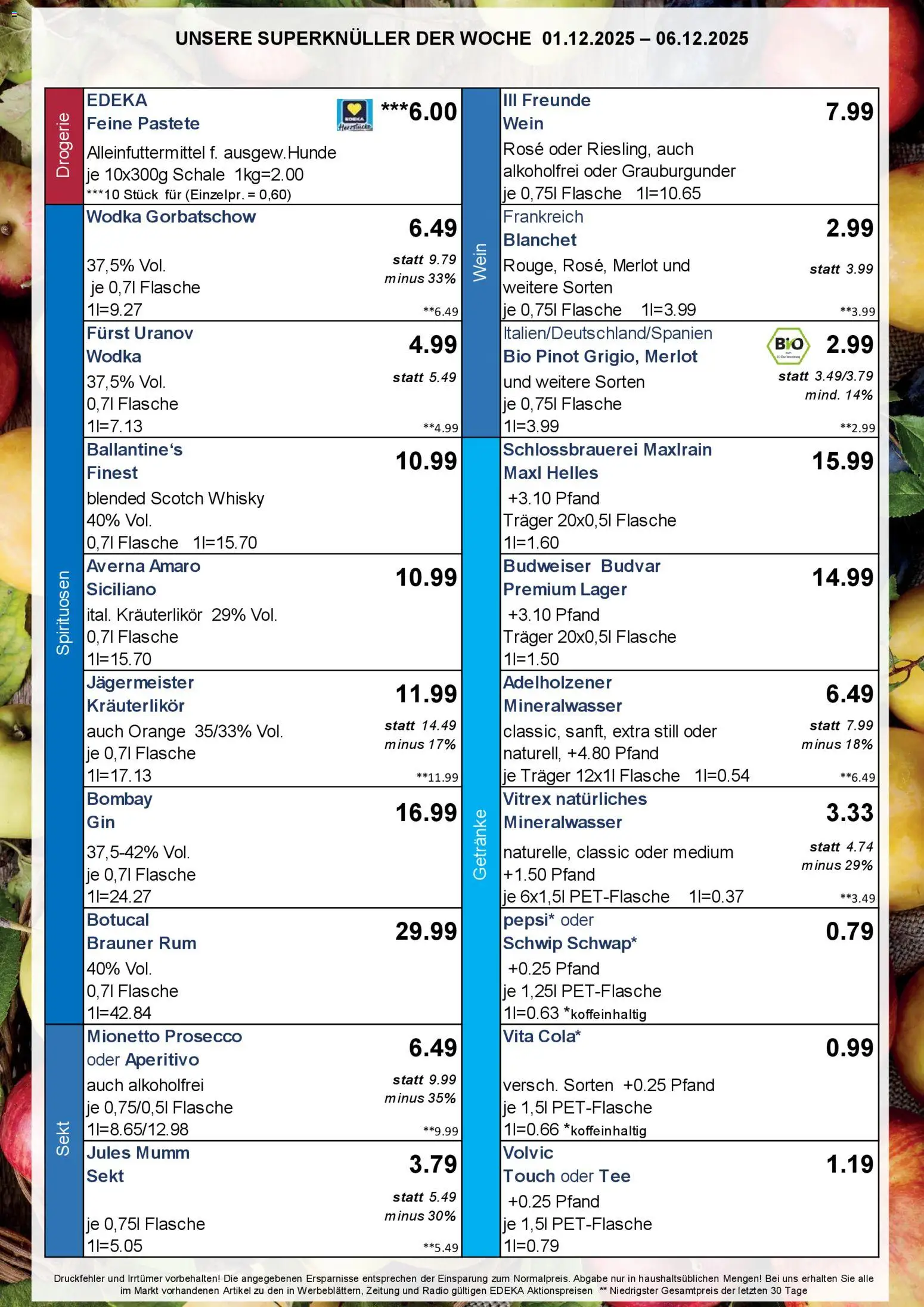 Simmel - Bayern – gültig ab 01.12.2025 | Seite: 4 | Produkte: Wein, Tee, Volvic, Wodka