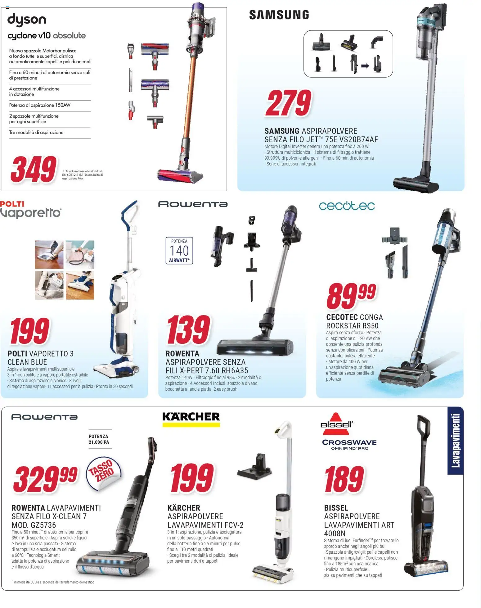 Volantino Trony del 09.04.2026 | Pagina: 22 | Prodotti: Spazzola, Pulitore a vapore, Batteria, Samsung