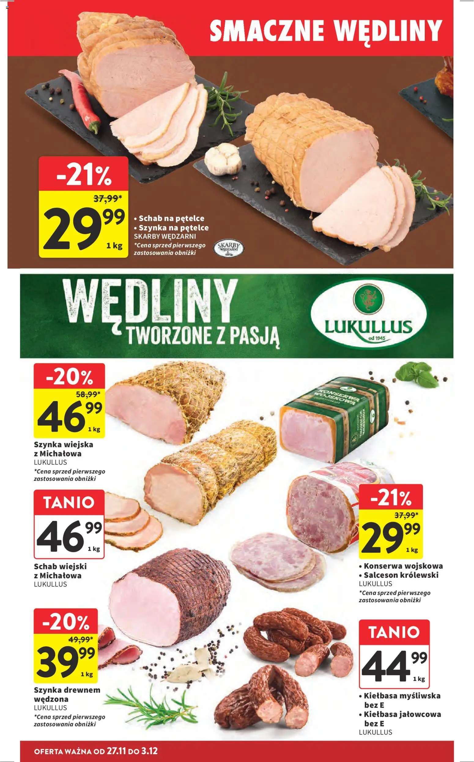 Intermarche Black Friday od 27.11.2025 | Strona: 37 | Produkty: Kiełbasa, Myśliwska, Szynka, Wędliny