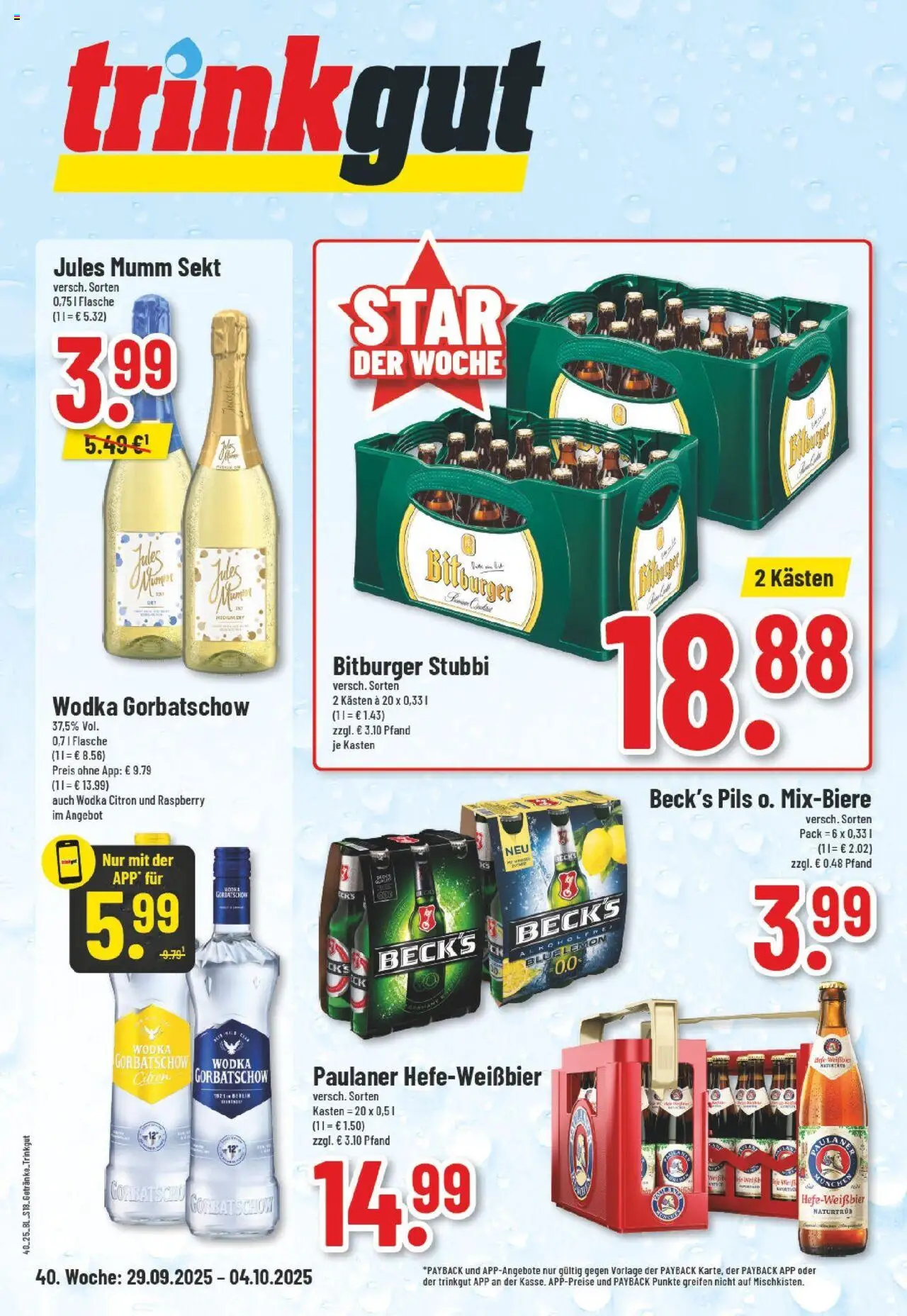 Edeka prospekt Lüdenscheid	 – gültig ab 28.09.2025 | Seite: 18 | Produkte: Jules mumm, Wodka gorbatschow, Vodka, Paulaner