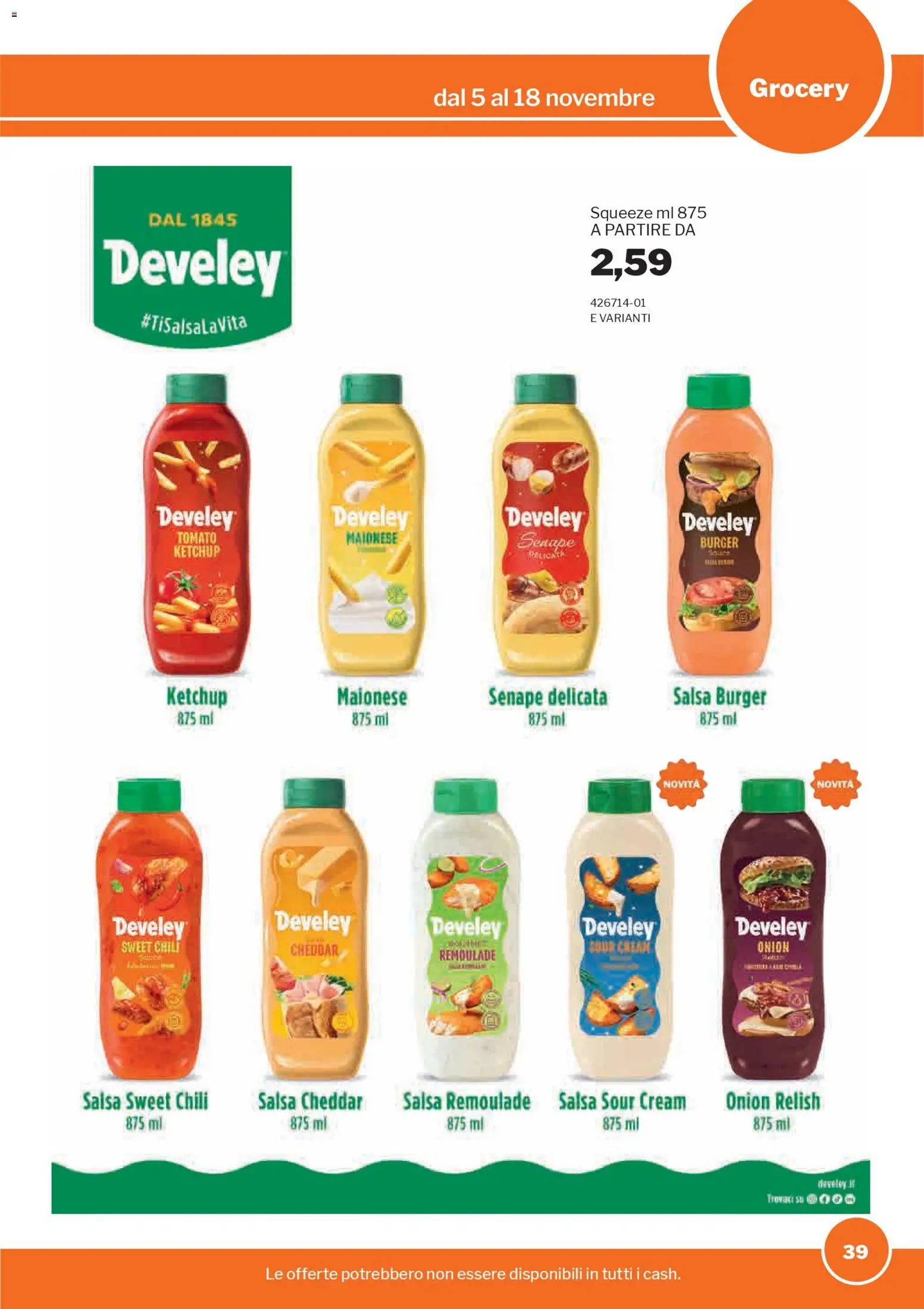 Volantino Sogegross del 05.11.2025 | Pagina: 39 | Prodotti: Ketchup, Maionese, Salsa, Senape