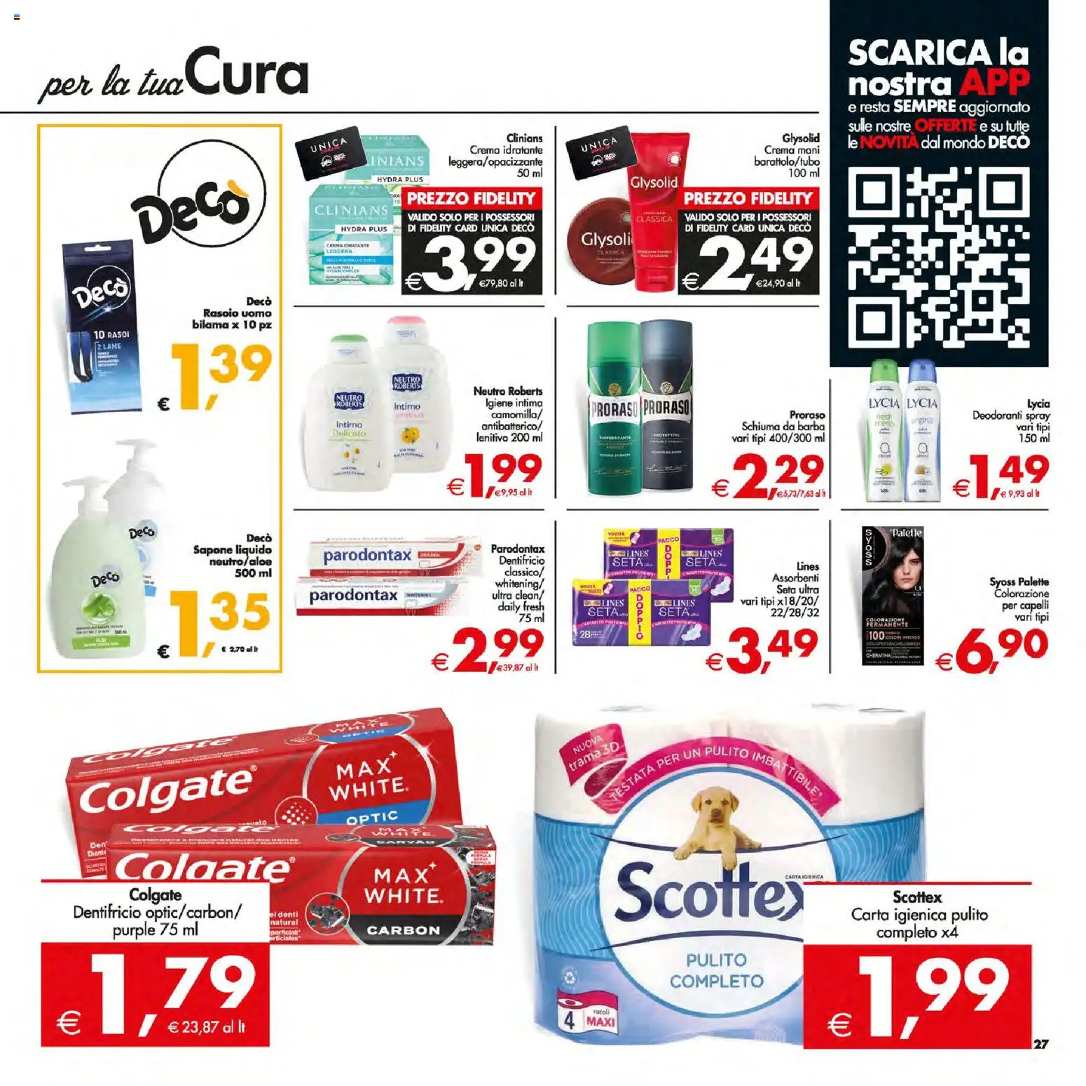 Volantino Decò del 05.01.2026 | Pagina: 29 | Prodotti: Crema, Schiuma da barba, Rasoio, Intimo
