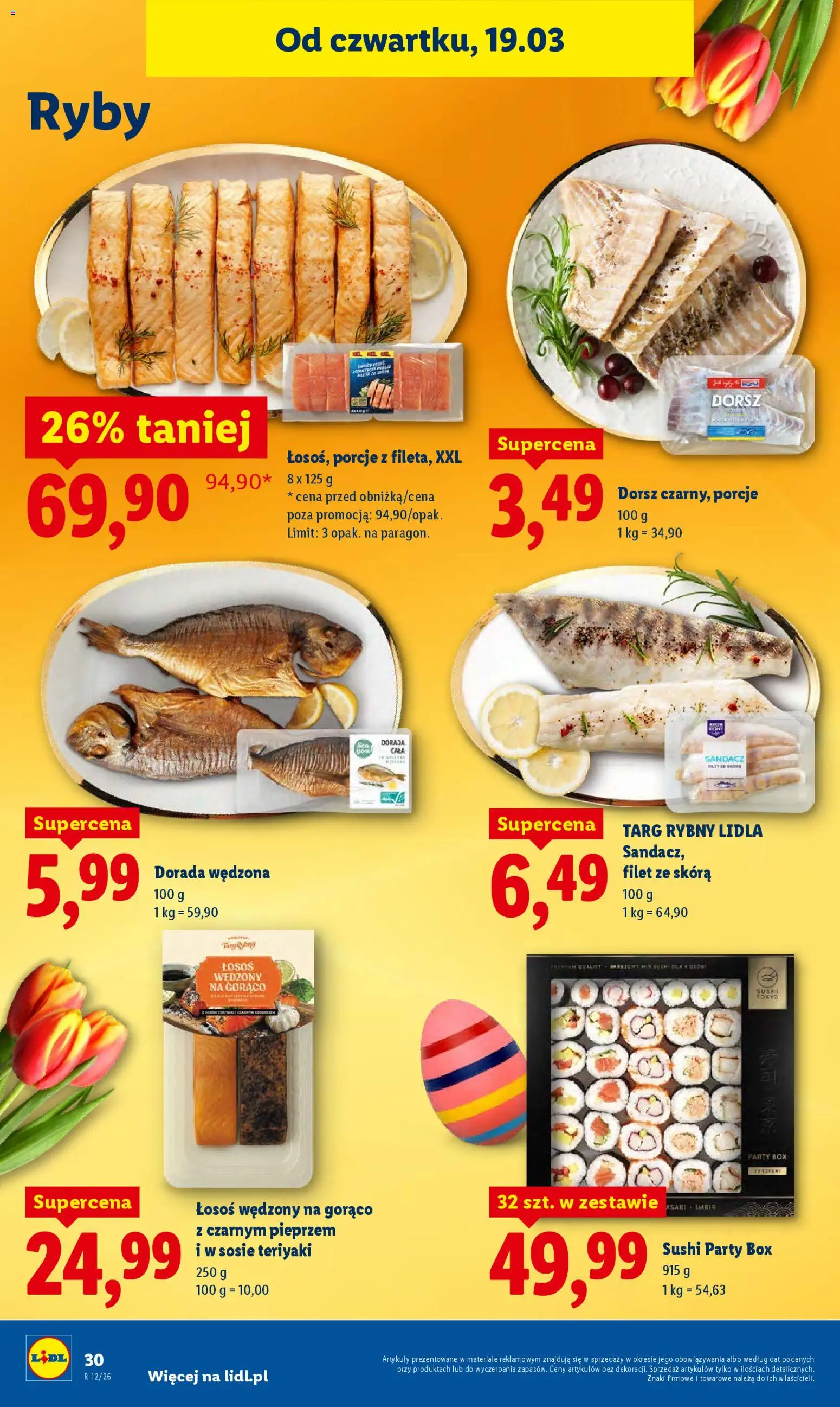 Lidl Polsko leták od 19.03.2026 | Strana: 30 | Produkty: Box, Losos, Sushi, Filet