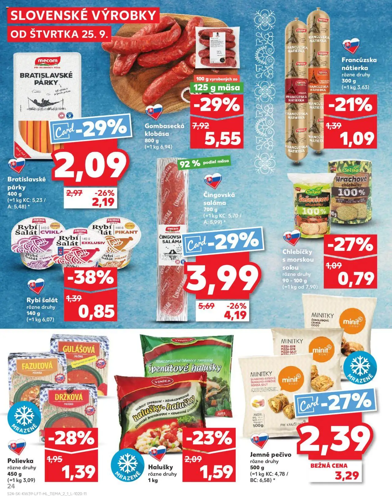 Nové Kaufland akcie – leták je platný od 25.09.2025 | Strana: 24 | Produkty: Syr, Pizza, Klobása, Cvikla