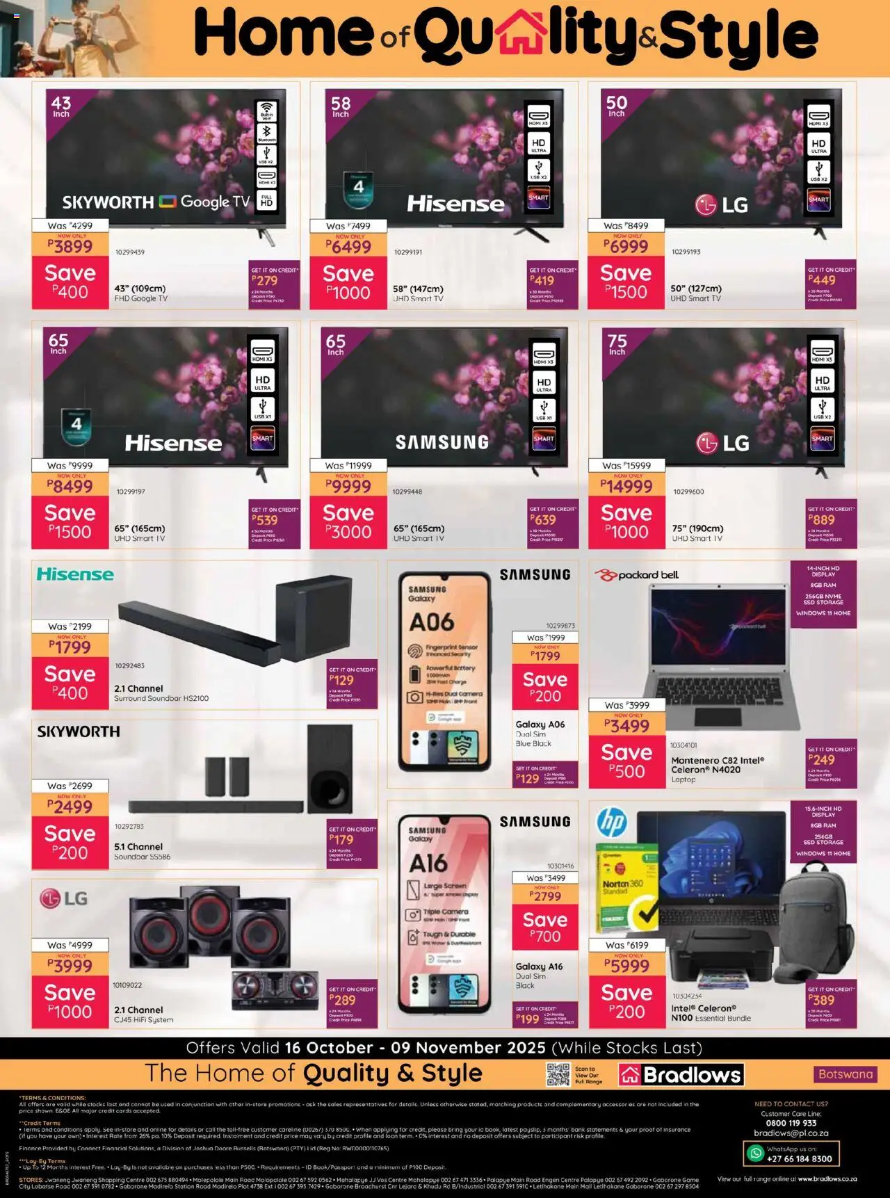 New Bradlows catalogue – valid from 16.10.2025 | Page: 8 | Products: Sim, USB, TV, Soundbar