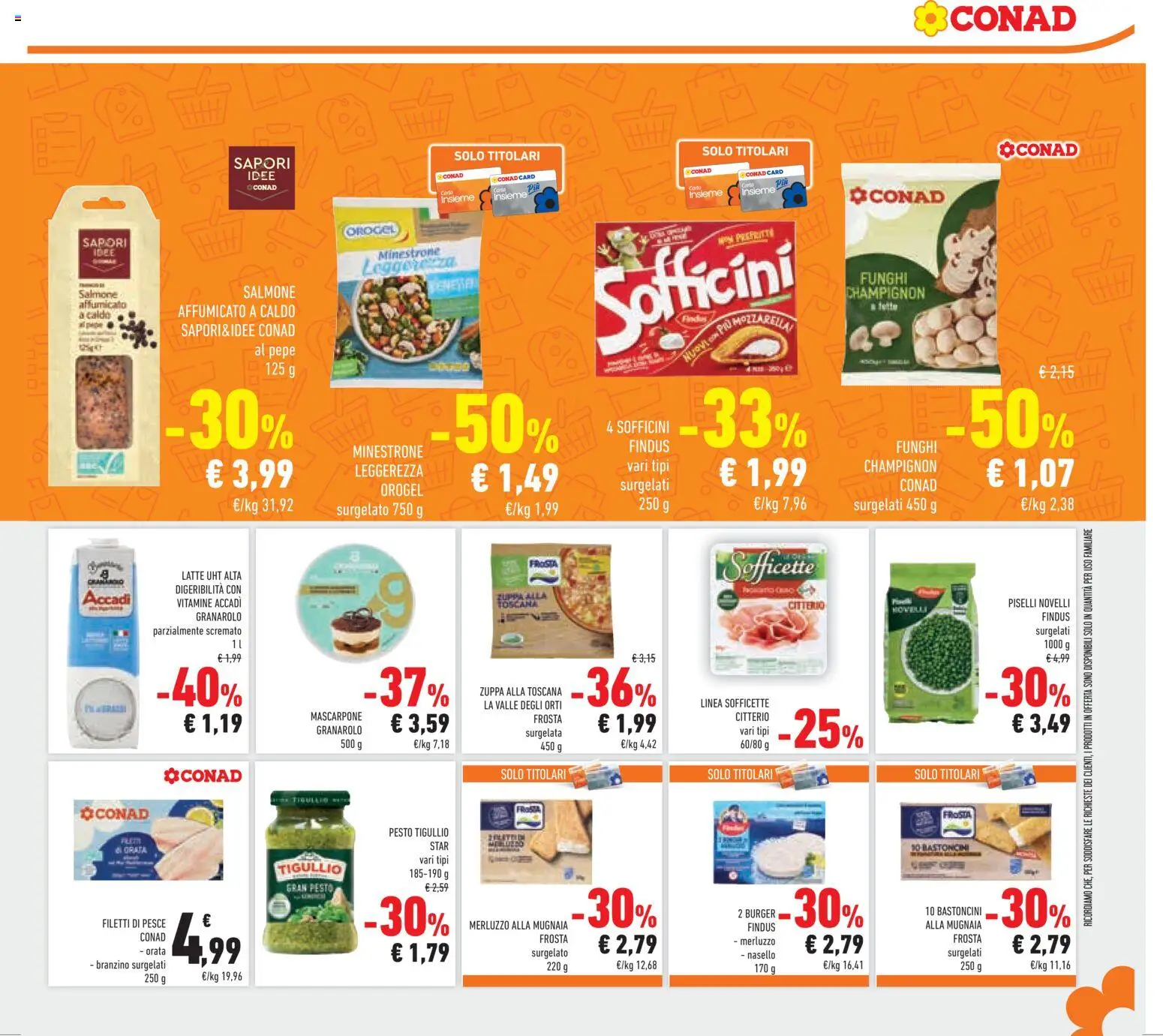 Volantino Conad del 29.01.2026 | Pagina: 19 | Prodotti: Merluzzo, Branzino, Orata, Pasta