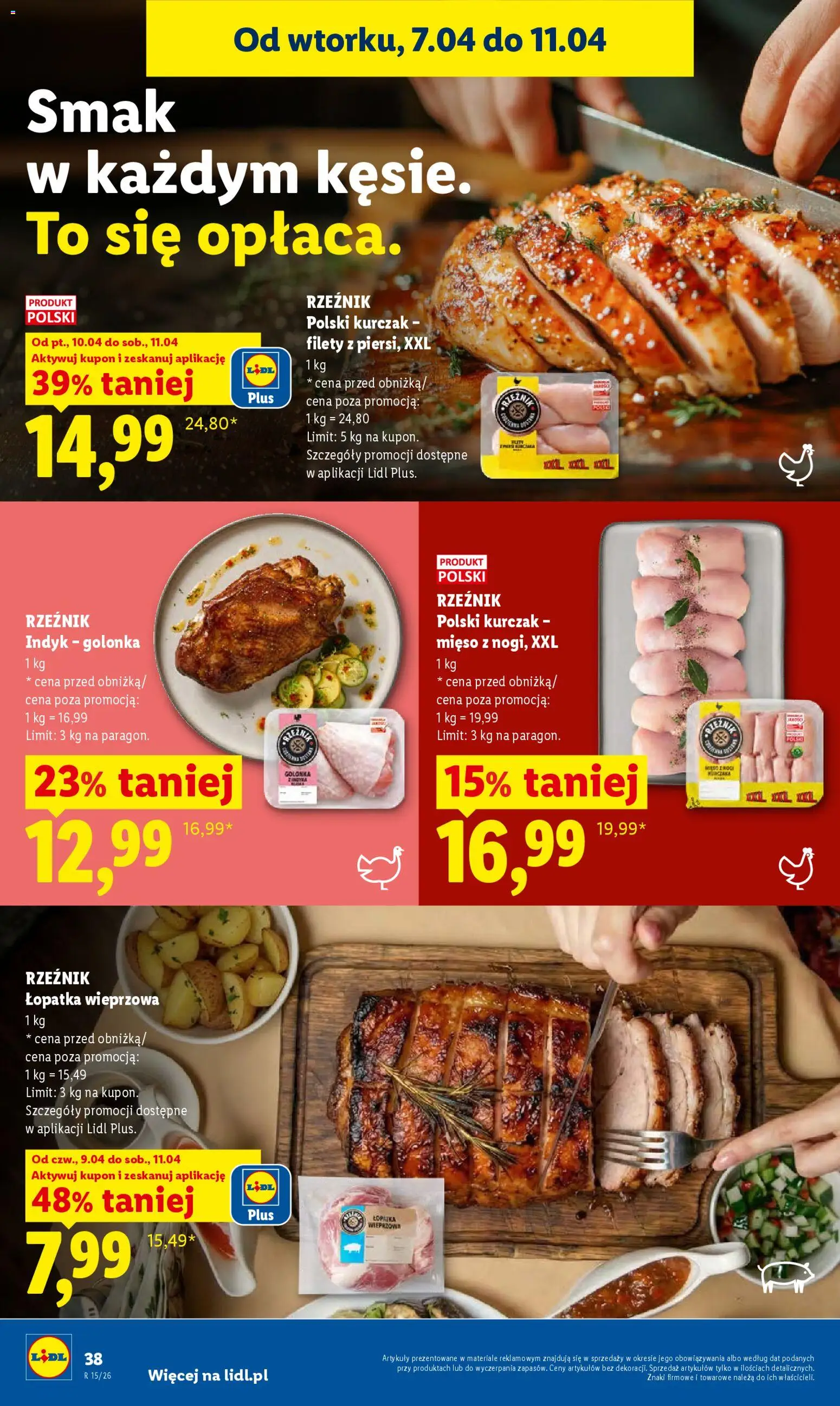 Lidl Polsko leták od 09.04.2026 | Strana: 38 | Produkty: Lopatka