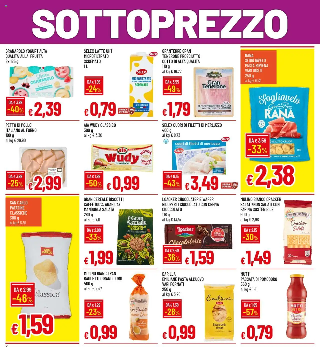 Volantino Galassia del 22.09.2025 | Pagina: 2 | Prodotti: Merluzzo, Pomodoro, Prosciutto, Passata di pomodoro