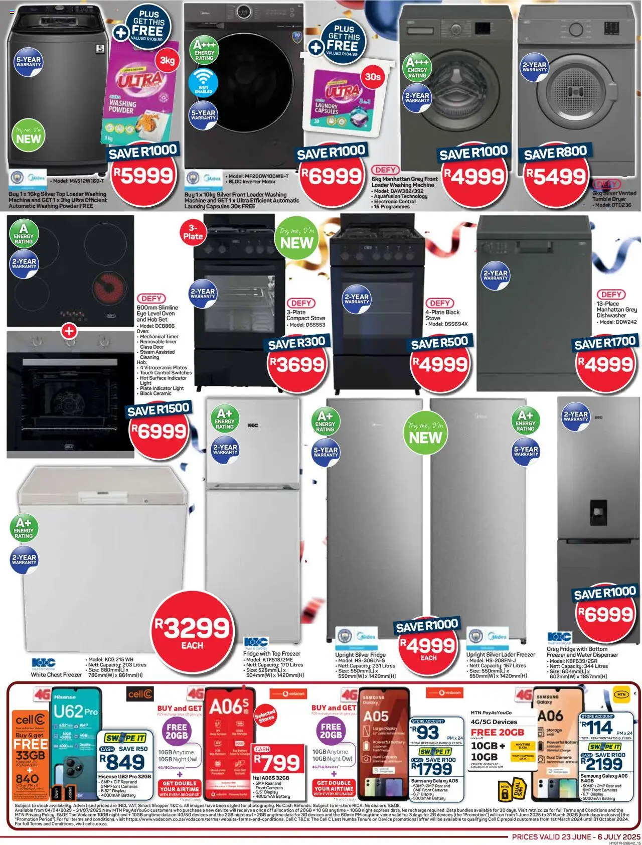 Pick n Pay Inland provinces - Hyper Birthday Specials │ valid from 23.06.2025 | Page: 15 | Products: Oven, Dishwasher, Chest freezer, Tumble dryer