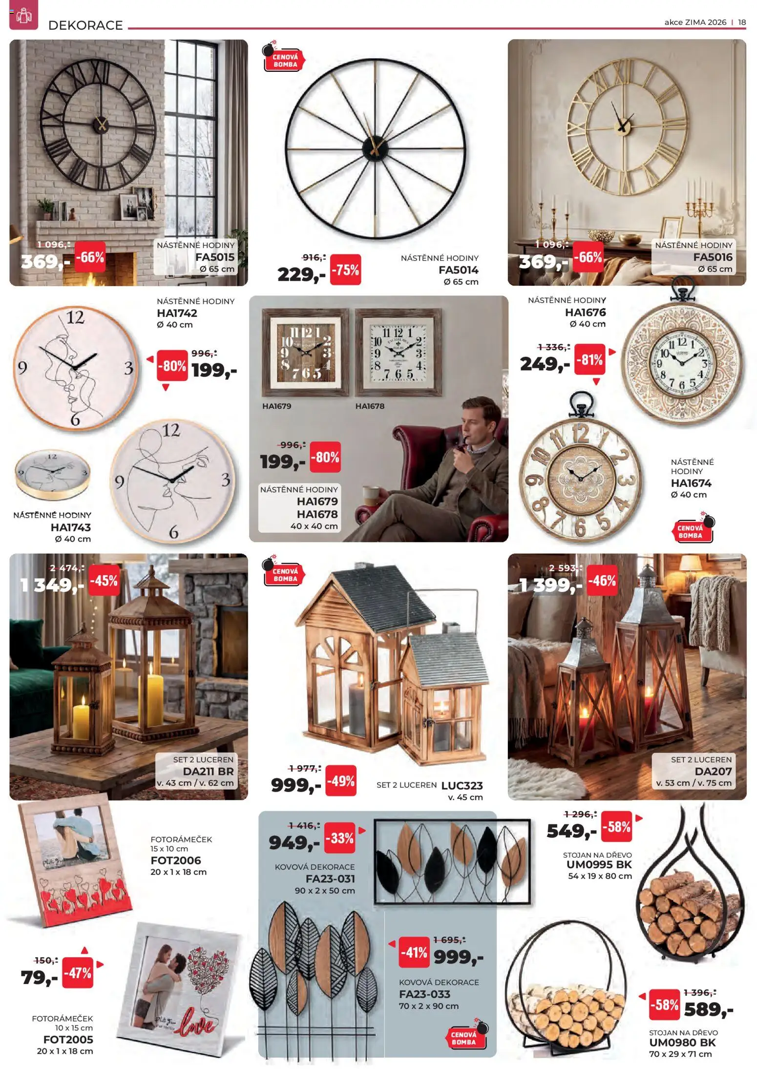Jamall nábytek leták od 15.01.2026 | Strana: 18 | Produkty: Hodiny, Fotorámeček, Dekorace