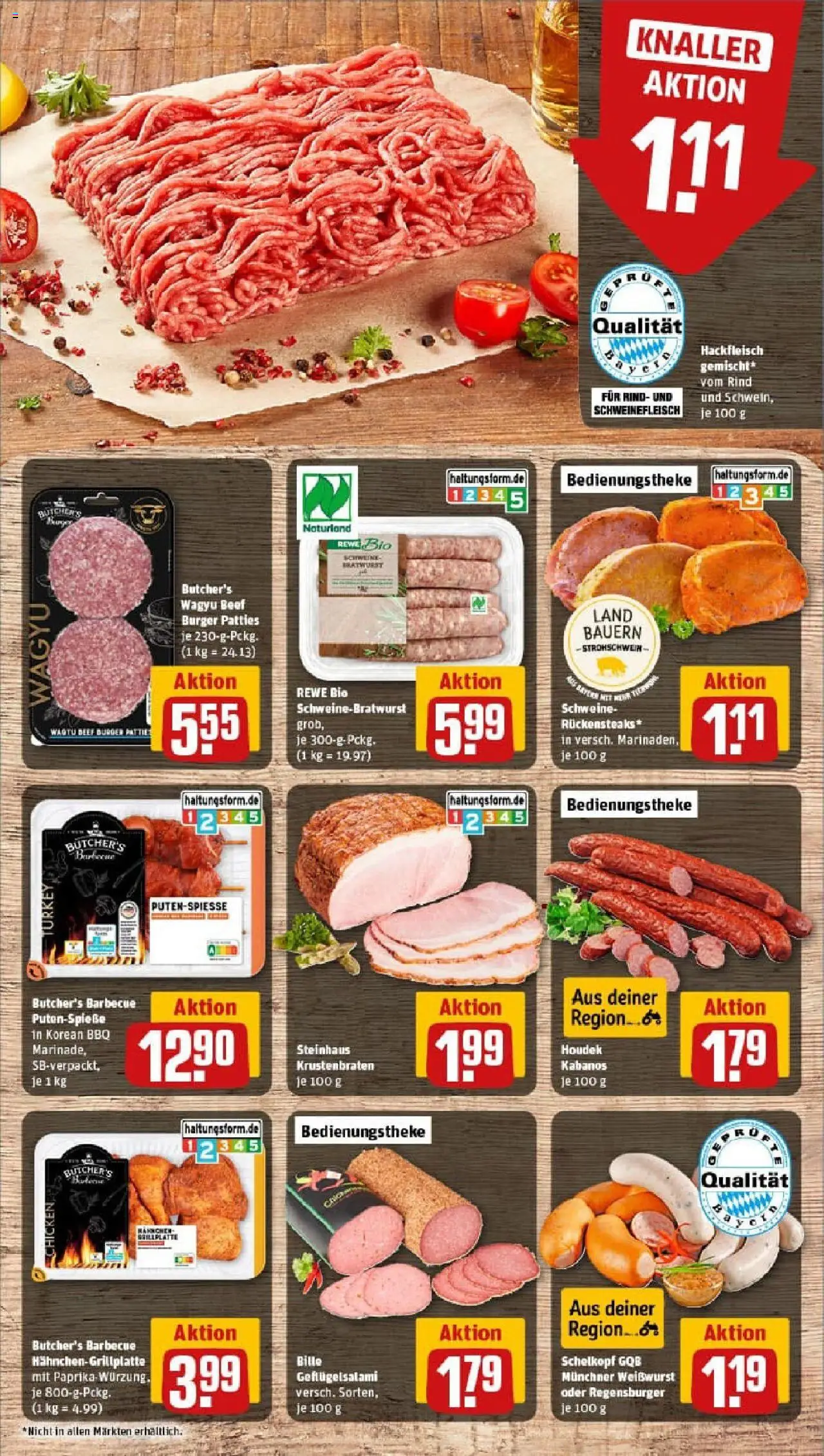 Rewe prospekt München / Moosach	 - gültig ab dem 13.07.2025 | Seite: 6 | Produkte: Grill, Bratwurst, Weißwurst, Hackfleisch