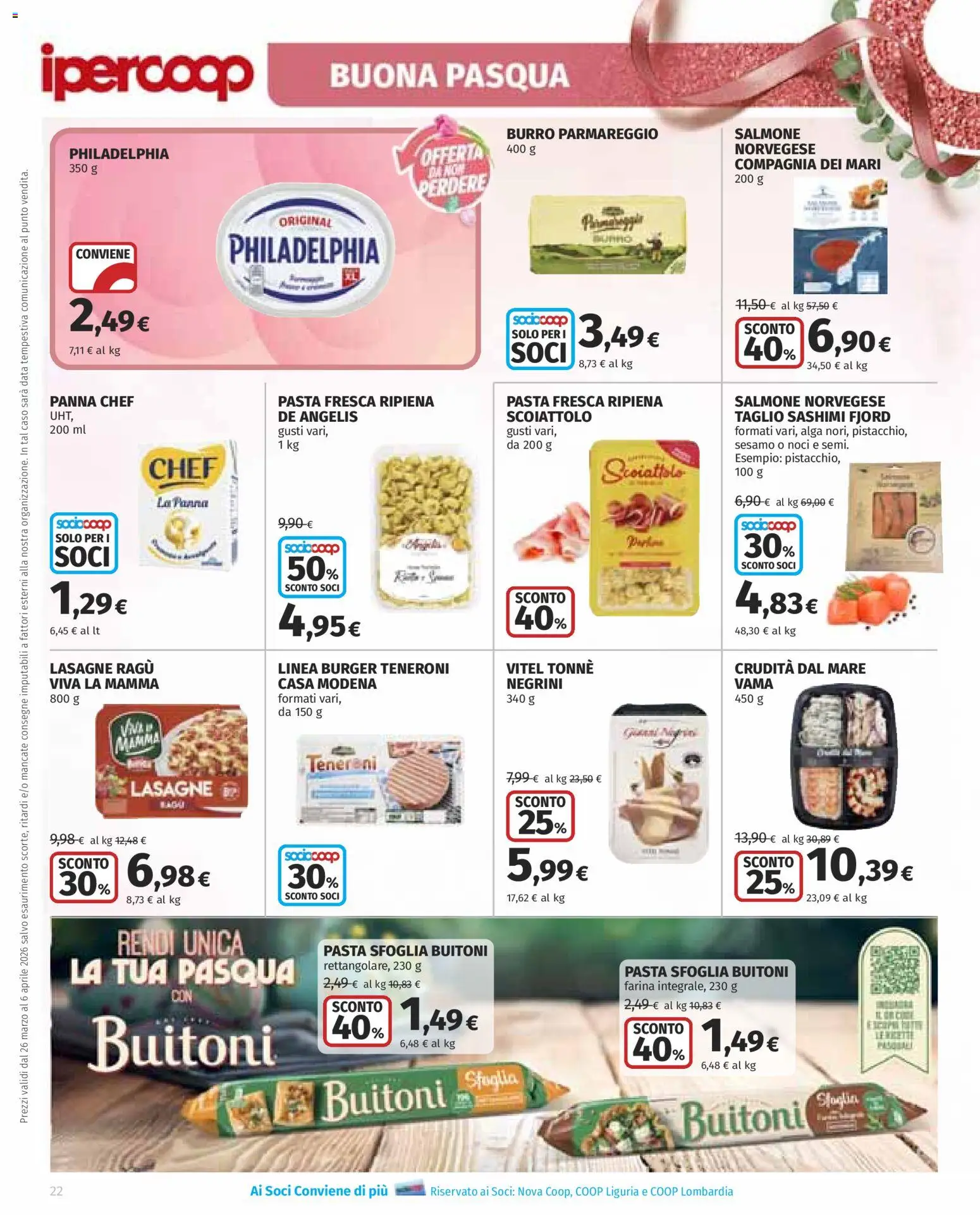 Volantino Ipercoop del 26.03.2026 | Pagina: 22 | Prodotti: Farina, Pasta, Data, Ragú
