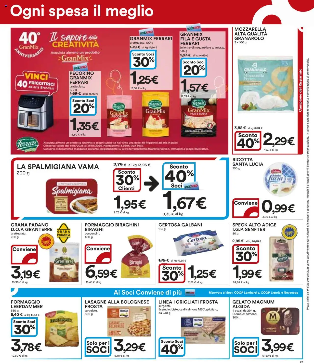 Volantino Ipercoop del 09.10.2025 | Pagina: 23 | Prodotti: Speck, Salmone, Gelato, Formaggio
