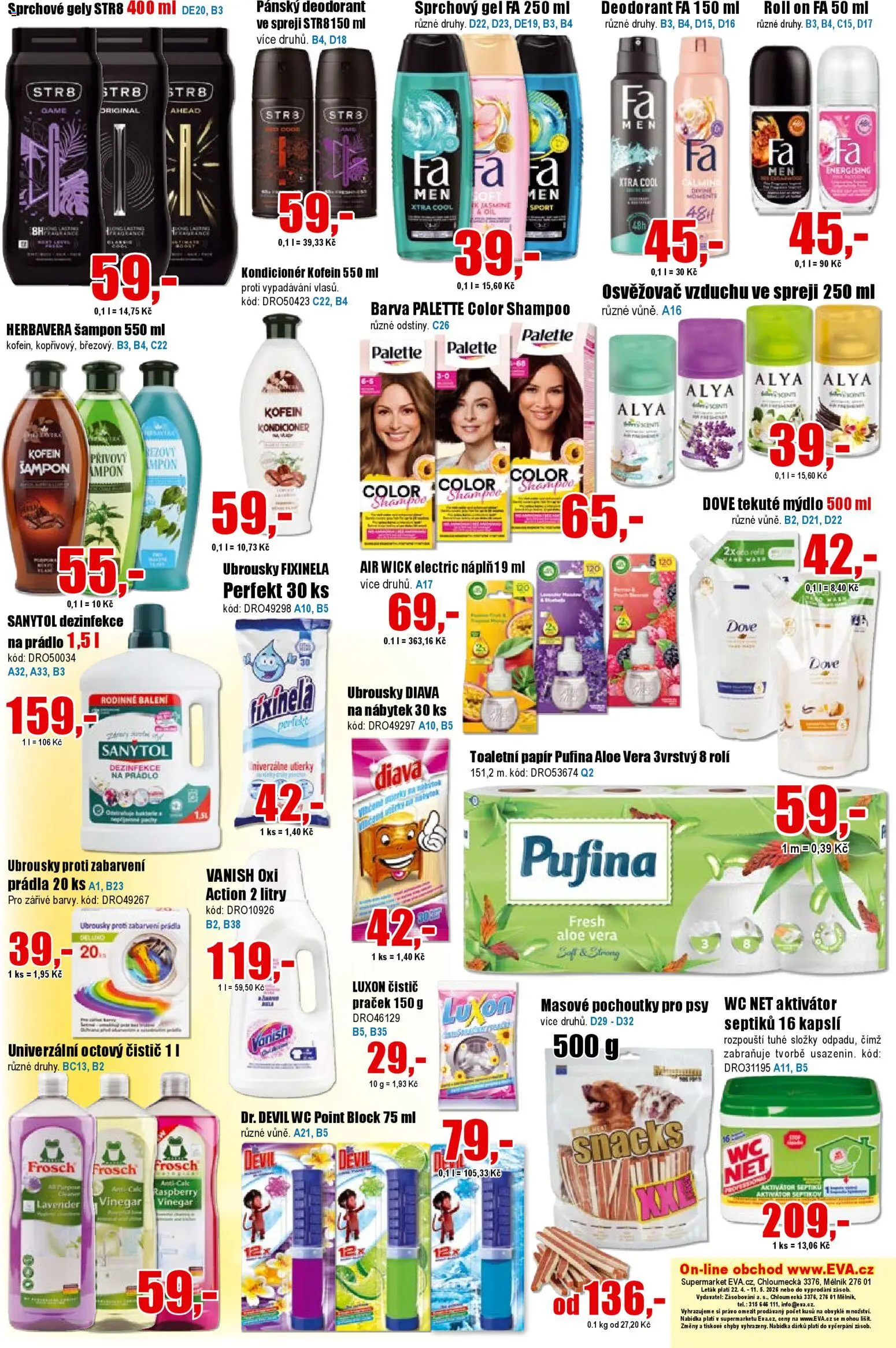 Eva supermarket leták od 22.04.2026 | Strana: 6 | Produkty: Aloe vera, Vanish, Sanytol, Kondicionér