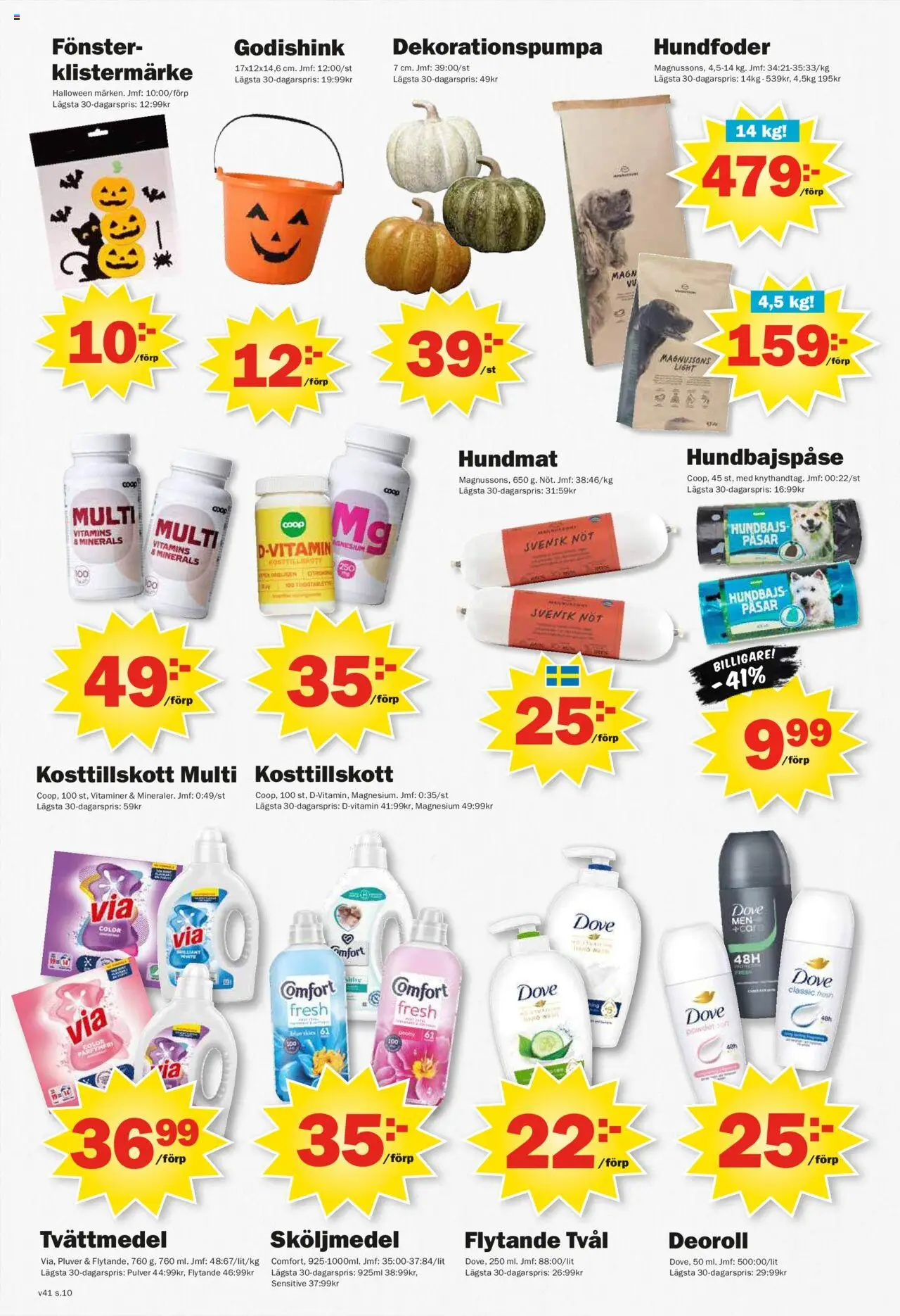 Pekås reklamblad aktuell från 06.10.2025 | Sida: 10 | Produkter: Tvål, Tvättmedel, Sköljmedel, Hundmat