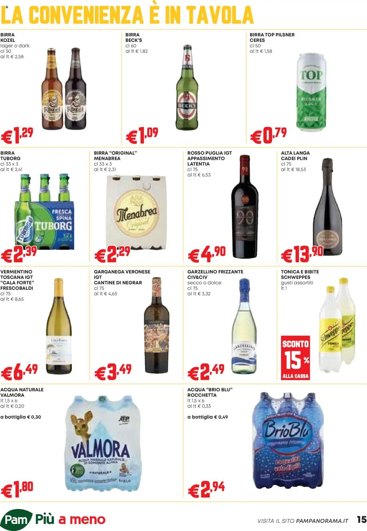 Volantino PAM del 09.10.2025 | Pagina: 15 | Prodotti: Birra, Acqua, Ceres, Bibite
