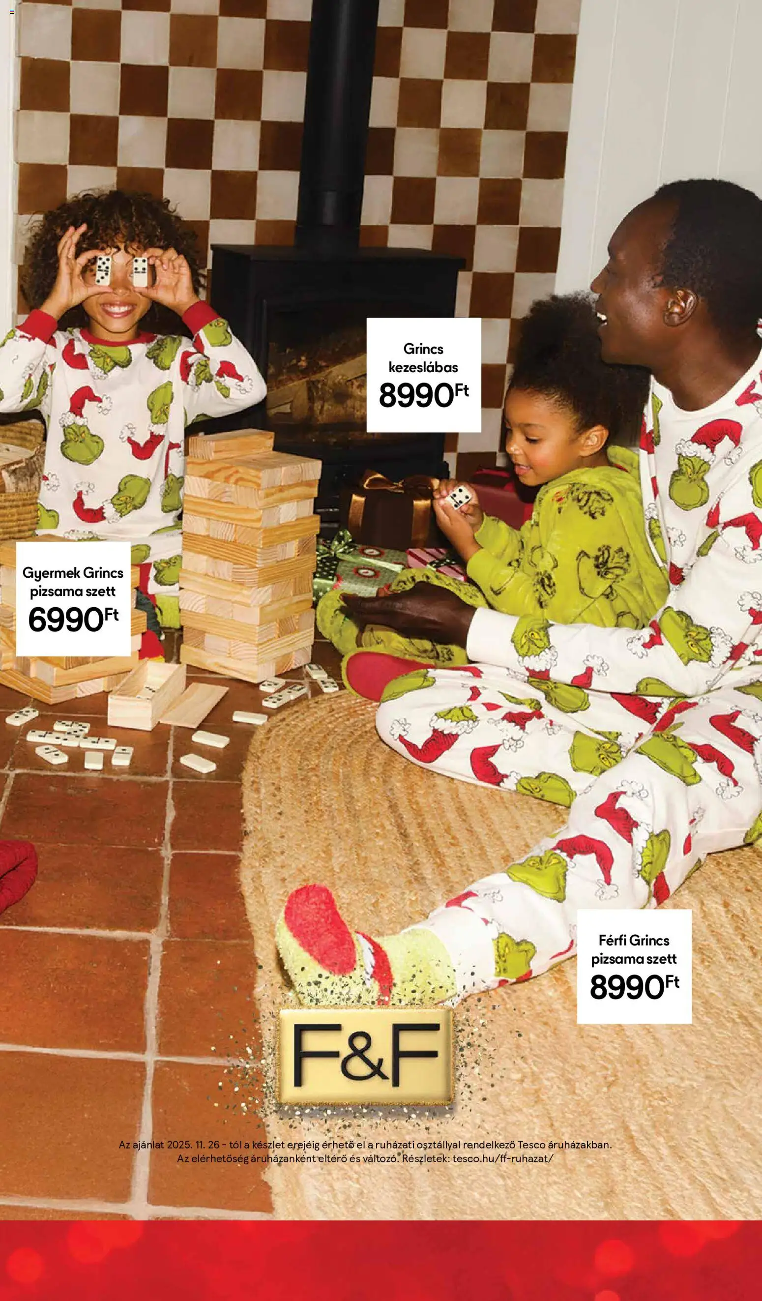 Tesco akciós ujság - amely érvényes a következő dátumtól: 26.11.2025 | Oldal: 32 | Termékek: Kezeslábas, Pizsama