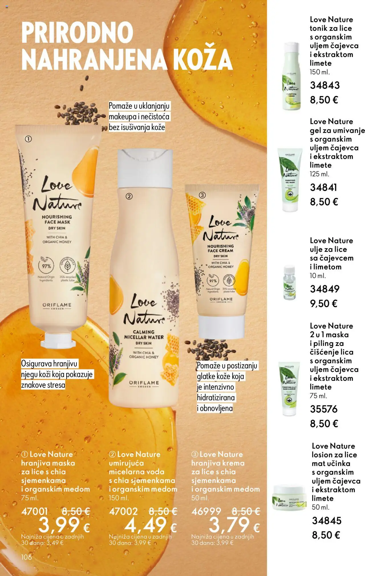 Oriflame katalog | vrijedi od 08.10.2025 | Stranica: 106 | Proizvodi: Tonik za lice, Piling, Krema, Voda