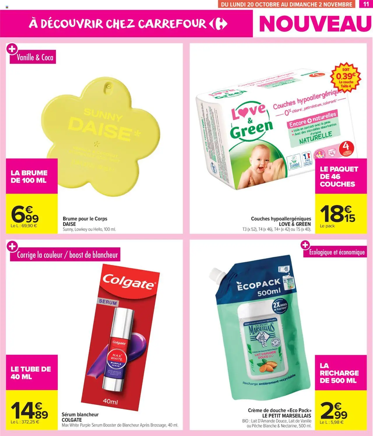 {H1} | Page: 11 | Produits: Body, Couches, Douche, Crème