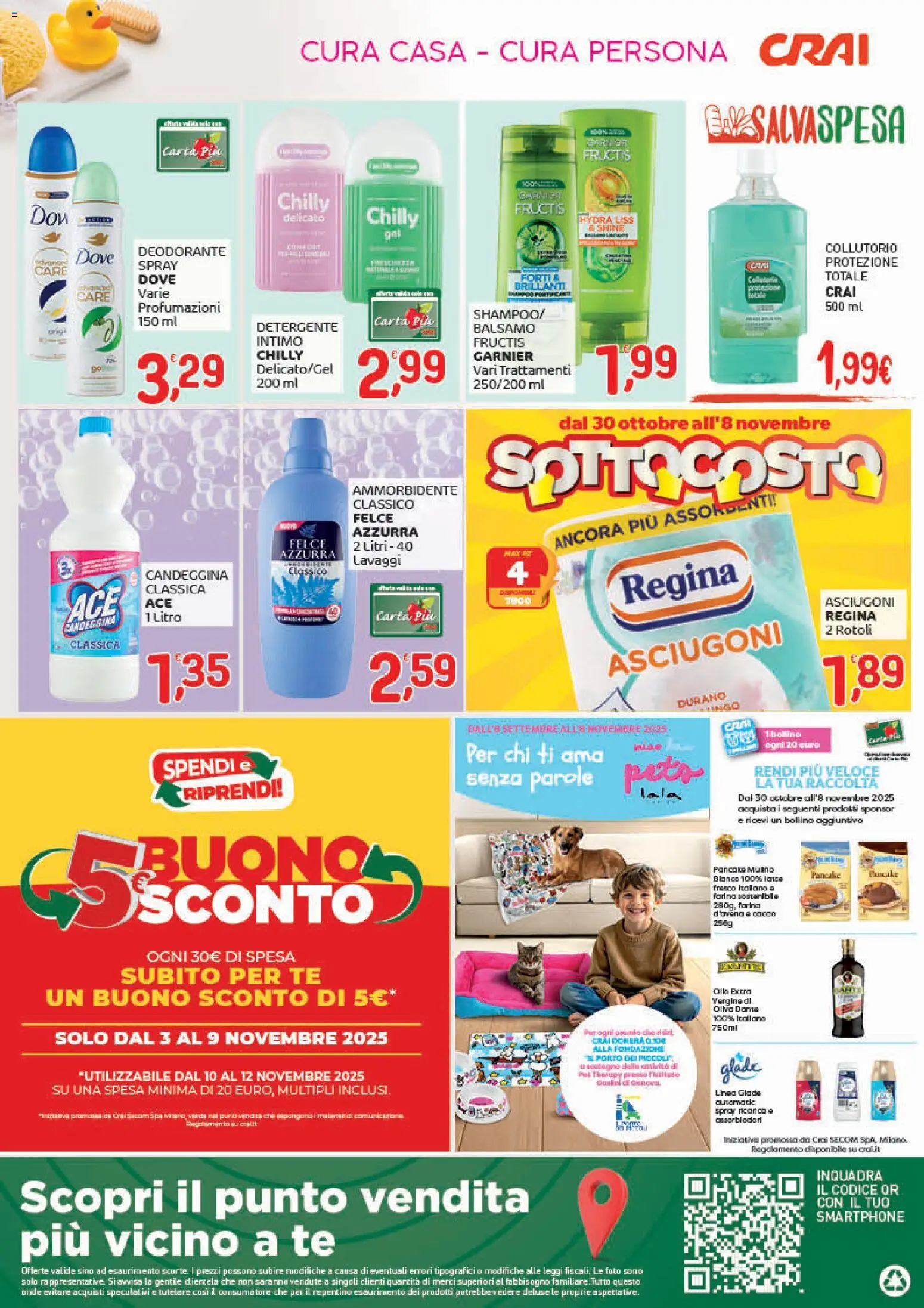 Volantino CRAI del 30.10.2025 | Pagina: 8 | Prodotti: Collutorio, Detergente, Intimo, Farina