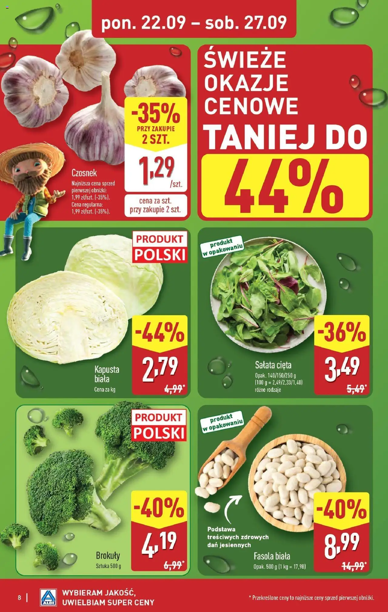 Aldi Gazetka - Okazje na weekend od 25.09.2025 | Strona: 8 | Produkty: Czosnek, Kapusta, Fasola biała