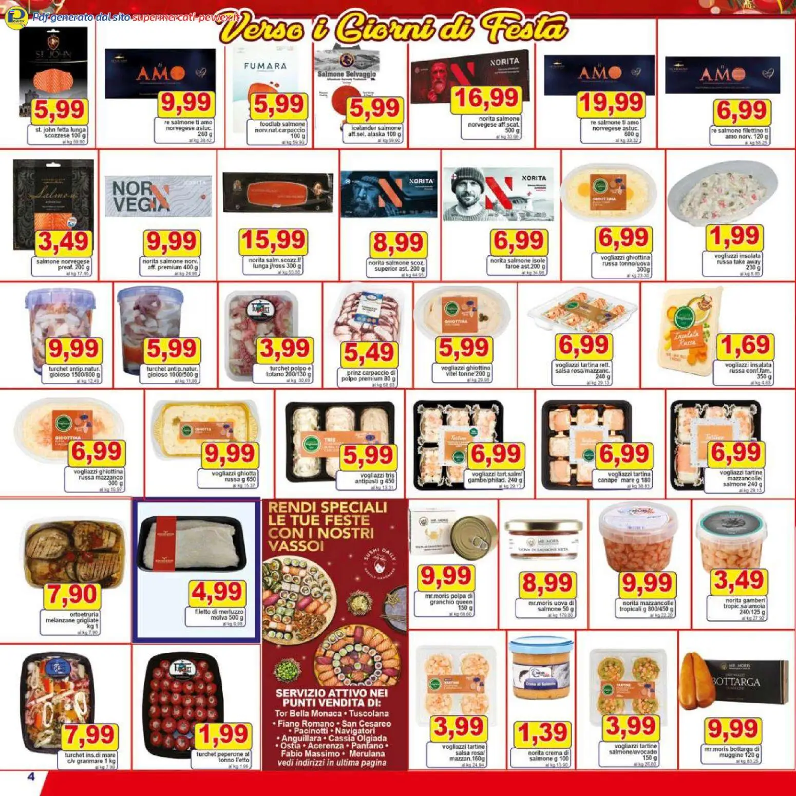 Volantino Pewex del 16.12.2025 | Pagina: 4 | Prodotti: Crema, Mazzancolle, Tonno, Melanzane