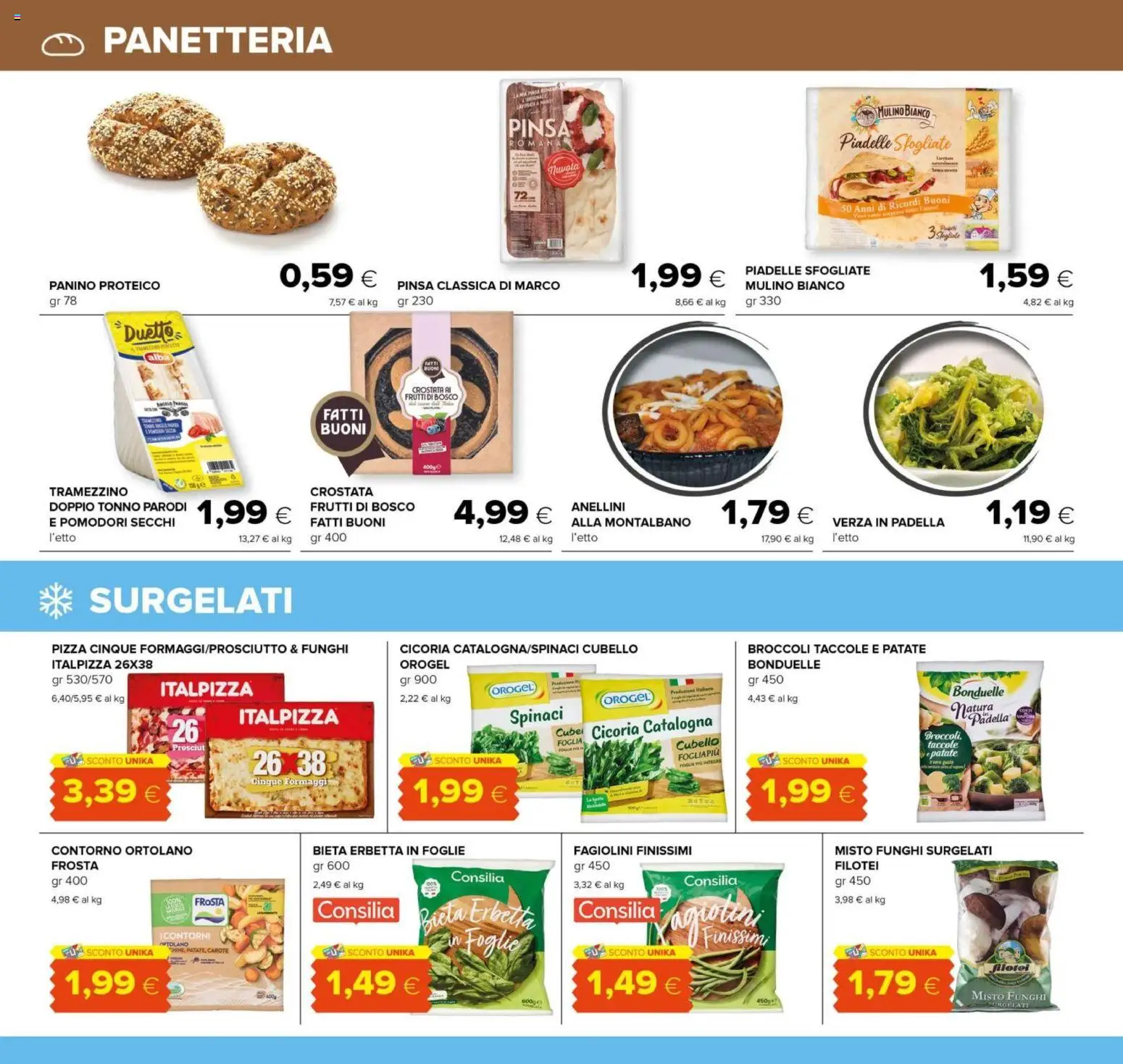 Volantino Oasi del 21.11.2025 | Pagina: 10 | Prodotti: Pizza, Spinaci, Broccoli, Tramezzino