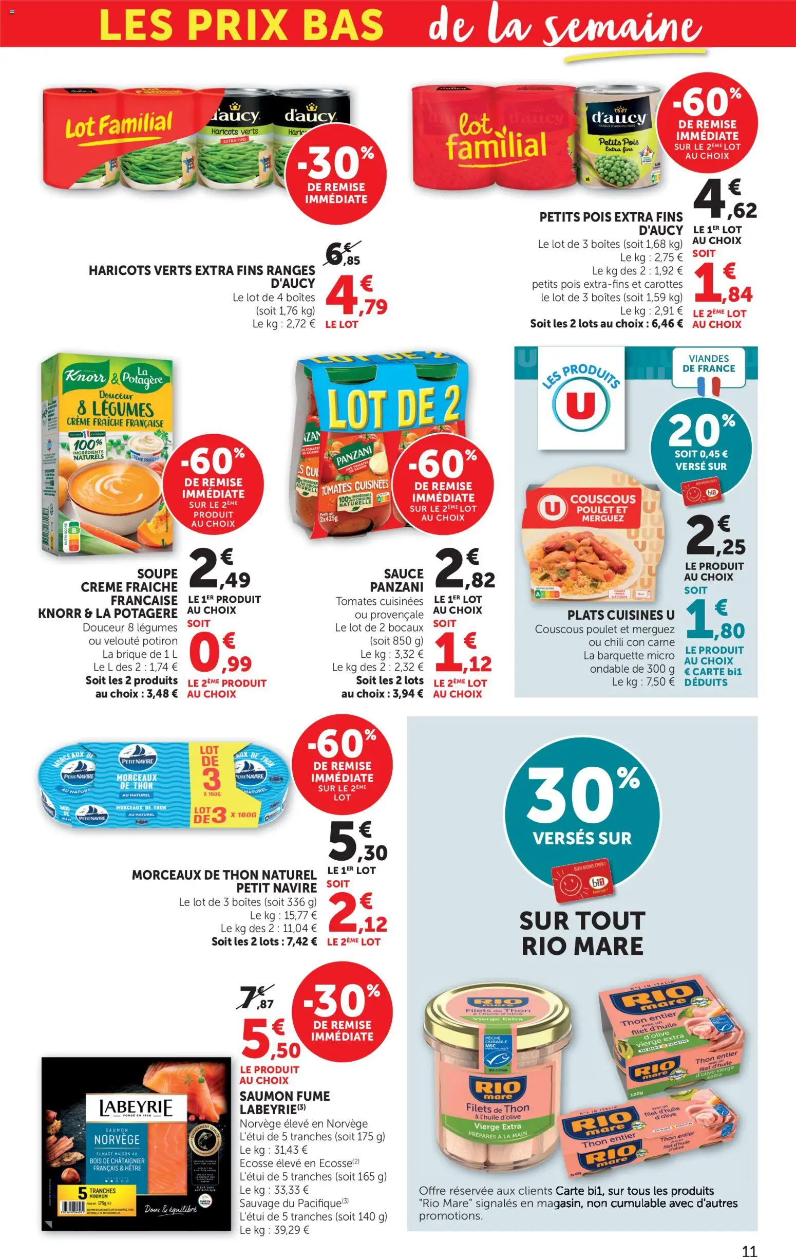 {H1} | Page: 11 | Produits: Potiron, Thon naturel, Merguez, Tomates