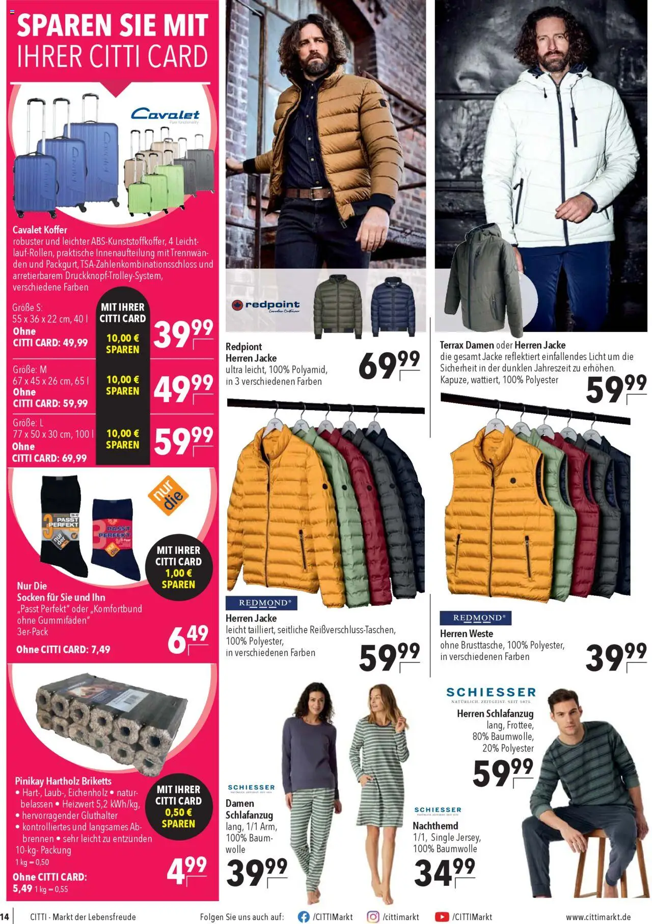 CITTI Markt Prospekt 	 – gültig ab 15.10.2025 | Seite: 16 | Produkte: Weste, Jacke, Socken, Koffer