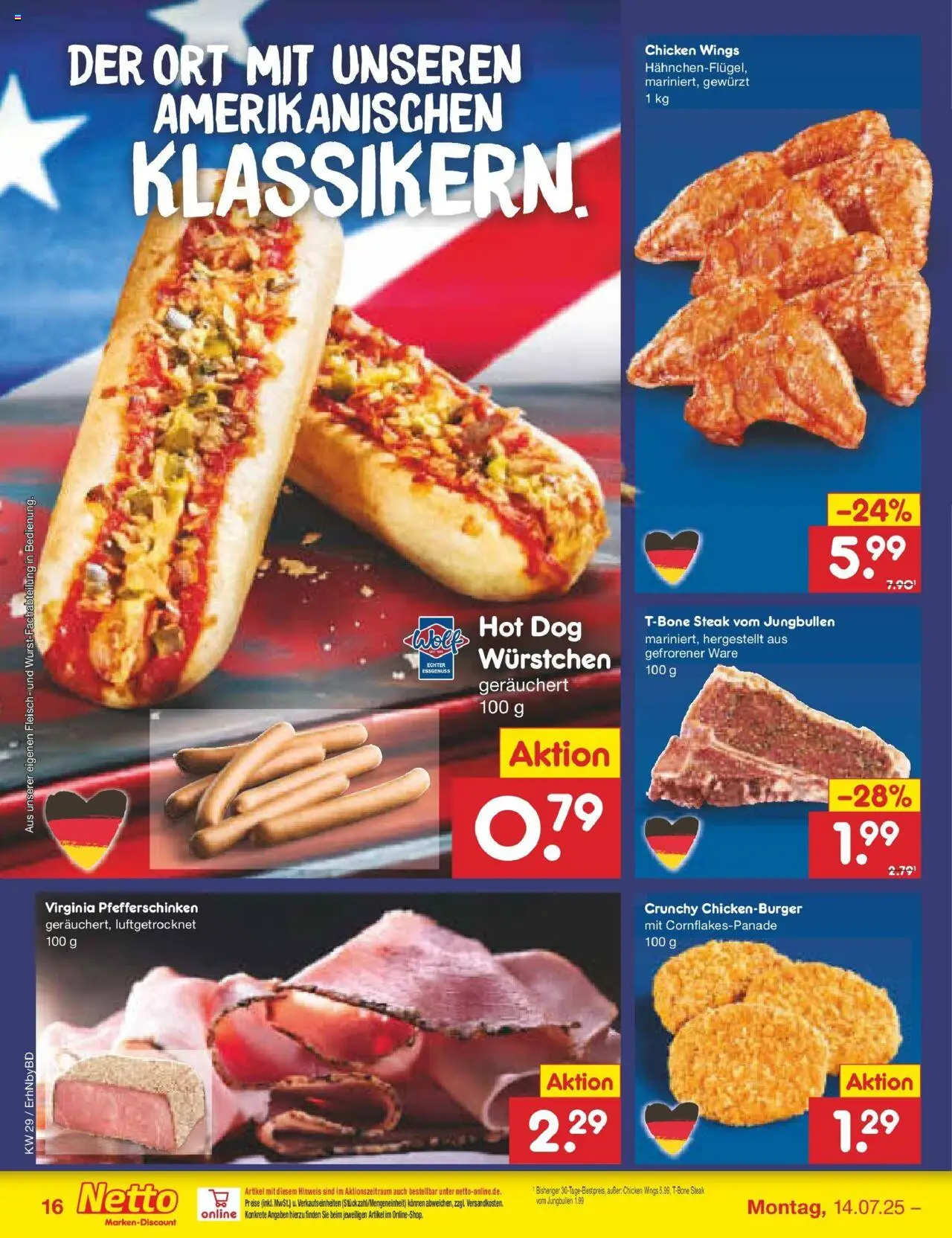 Netto Marken-Discount prospekt Ergolding	 - gültig ab dem 13.07.2025 | Seite: 22 | Produkte: Burger, Steak, Fleisch