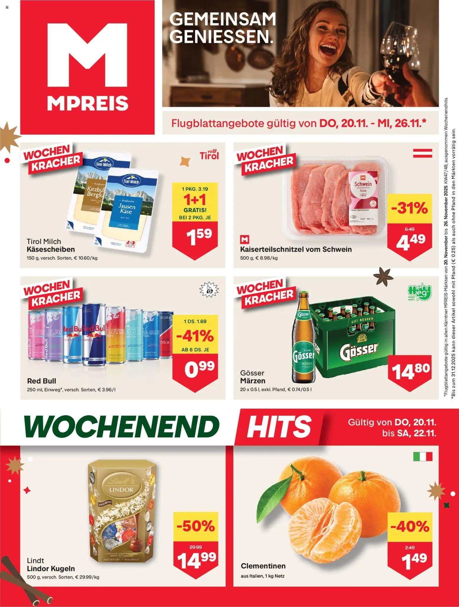 MPREIS Dellach im Drautal gültig ab 20.11.2025 | Seite: 1 | Produkte: Milch, Käse