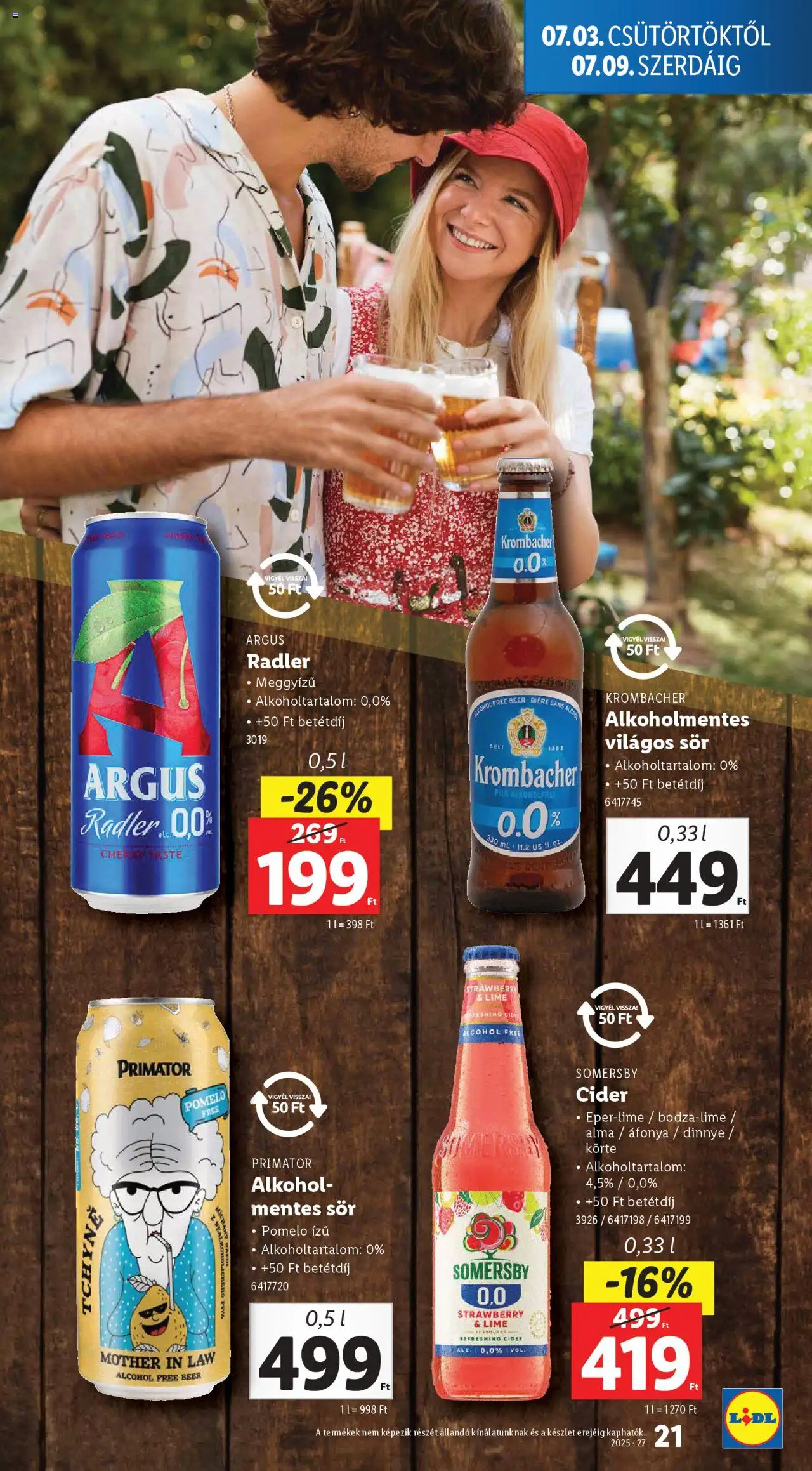 Lidl akciós ujság - amely érvényes a következő dátumtól: 03.07.2025 | Oldal: 21 | Termékek: Alkohol, Radler, Pomelo, Alma