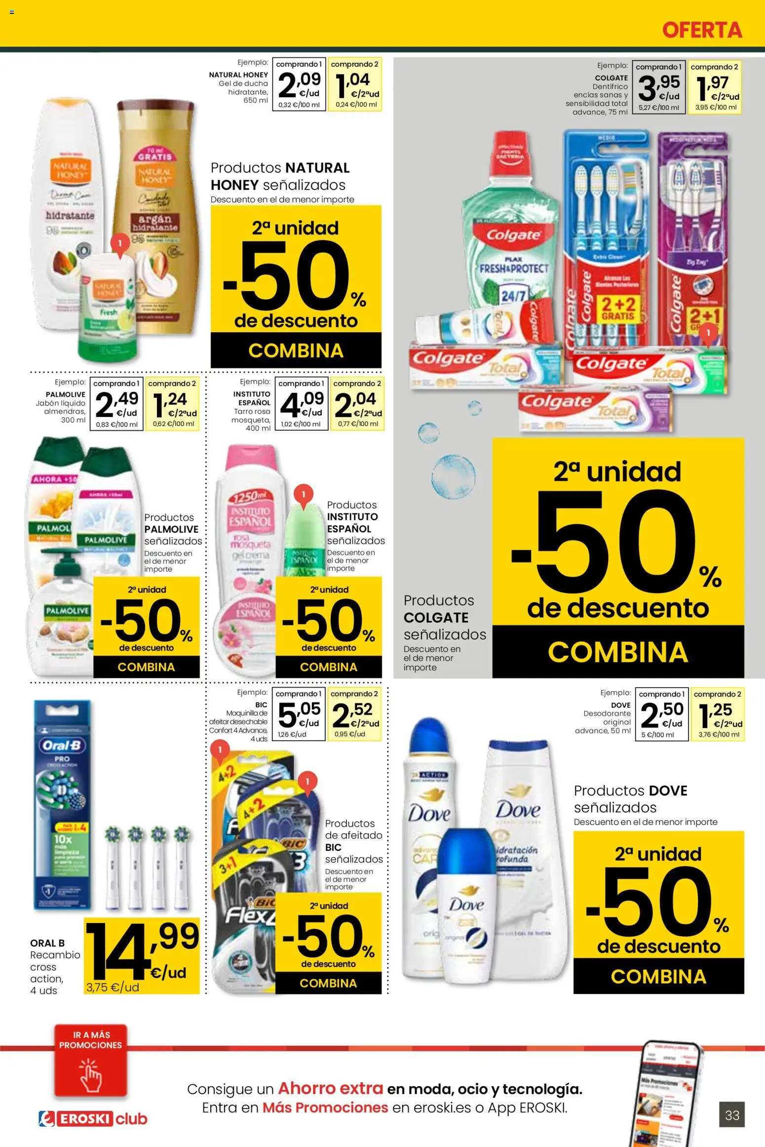 Eroski - Más de 2000 productos siempre a buen precio │ válido desde el 15.01.2026 | Página: 33 | Productos: Jabón, Desodorante, Jabón líquido, Ducha