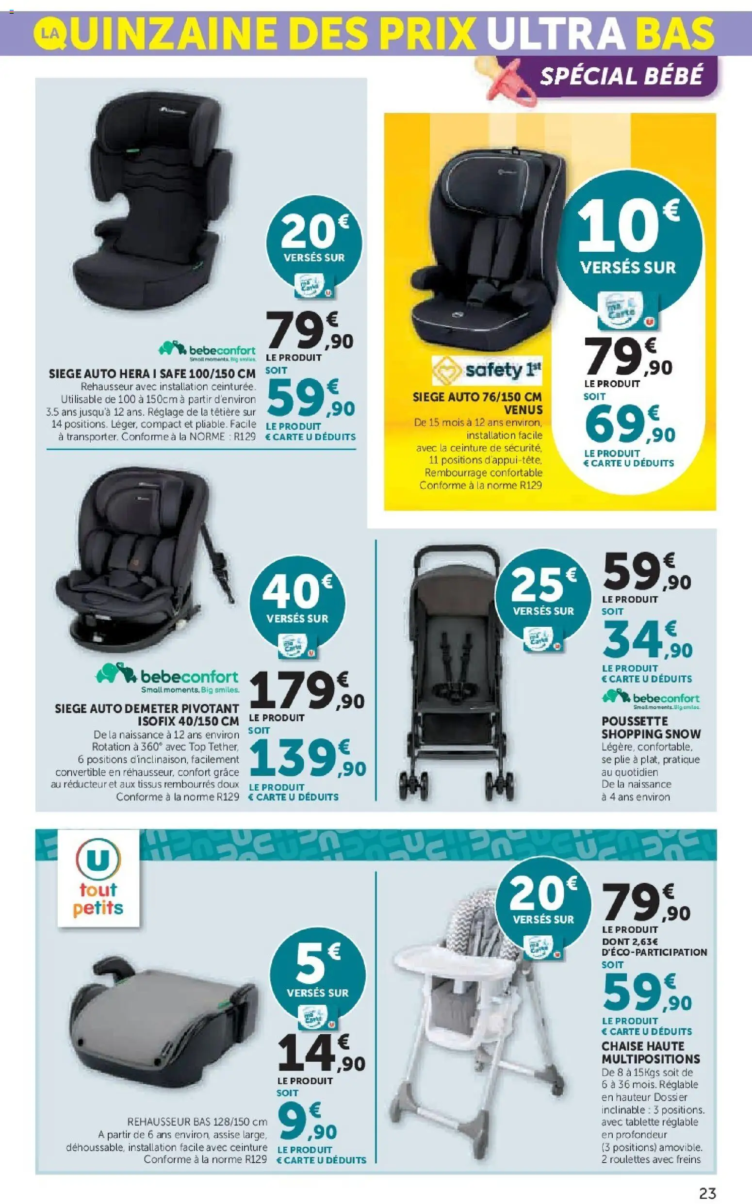 {H1} | Page: 23 | Produits: Ceinture, Tablette, Rehausseur, Siège auto