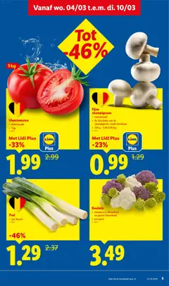 Lidl Folder week 10 - Voorbeeld van een folder van Lidl, geldig van 04.03.2026 | Pagina: 5 | Producten: Prei, Bloemkool