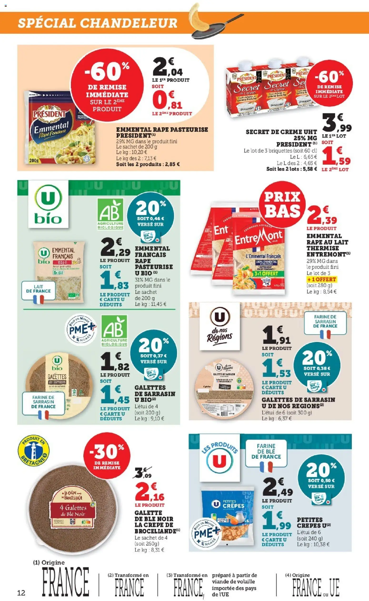 {H1} | Page: 12 | Produits: Farine, Emmental, Lait, Viande