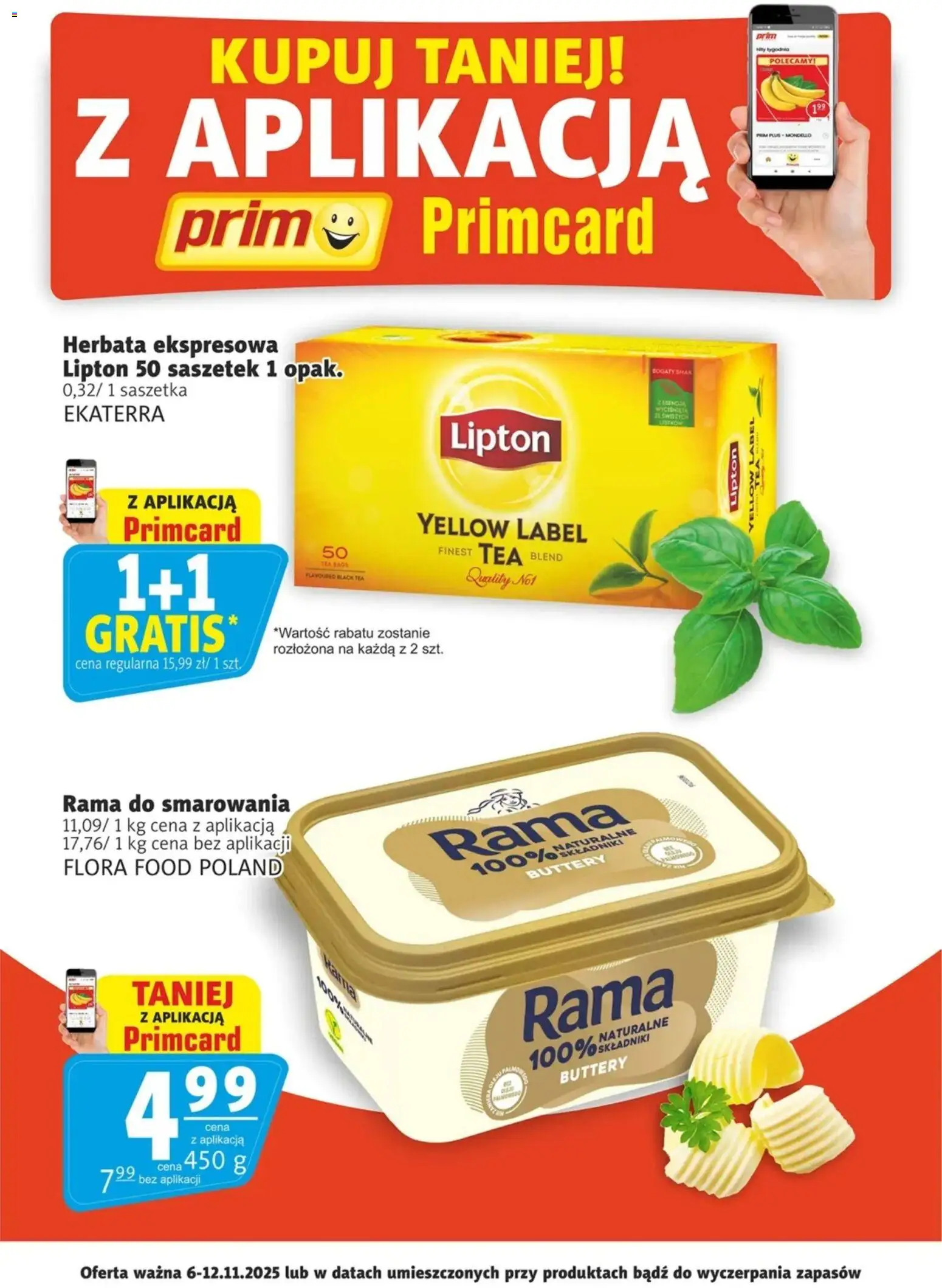 Prim Market Promocje - Primcard od 06.11.2025 | Strona: 1 | Produkty: Herbata