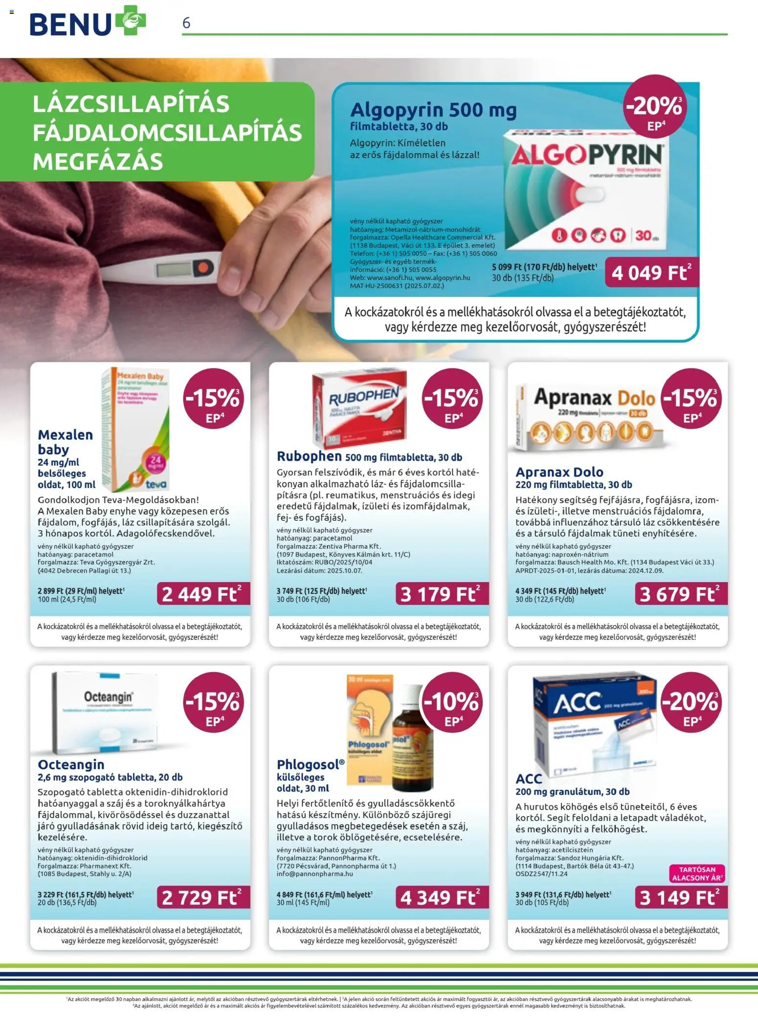 BENU Gyógyszertárak akciós ujság - amely érvényes a következő dátumtól: 01.11.2025 | Oldal: 6