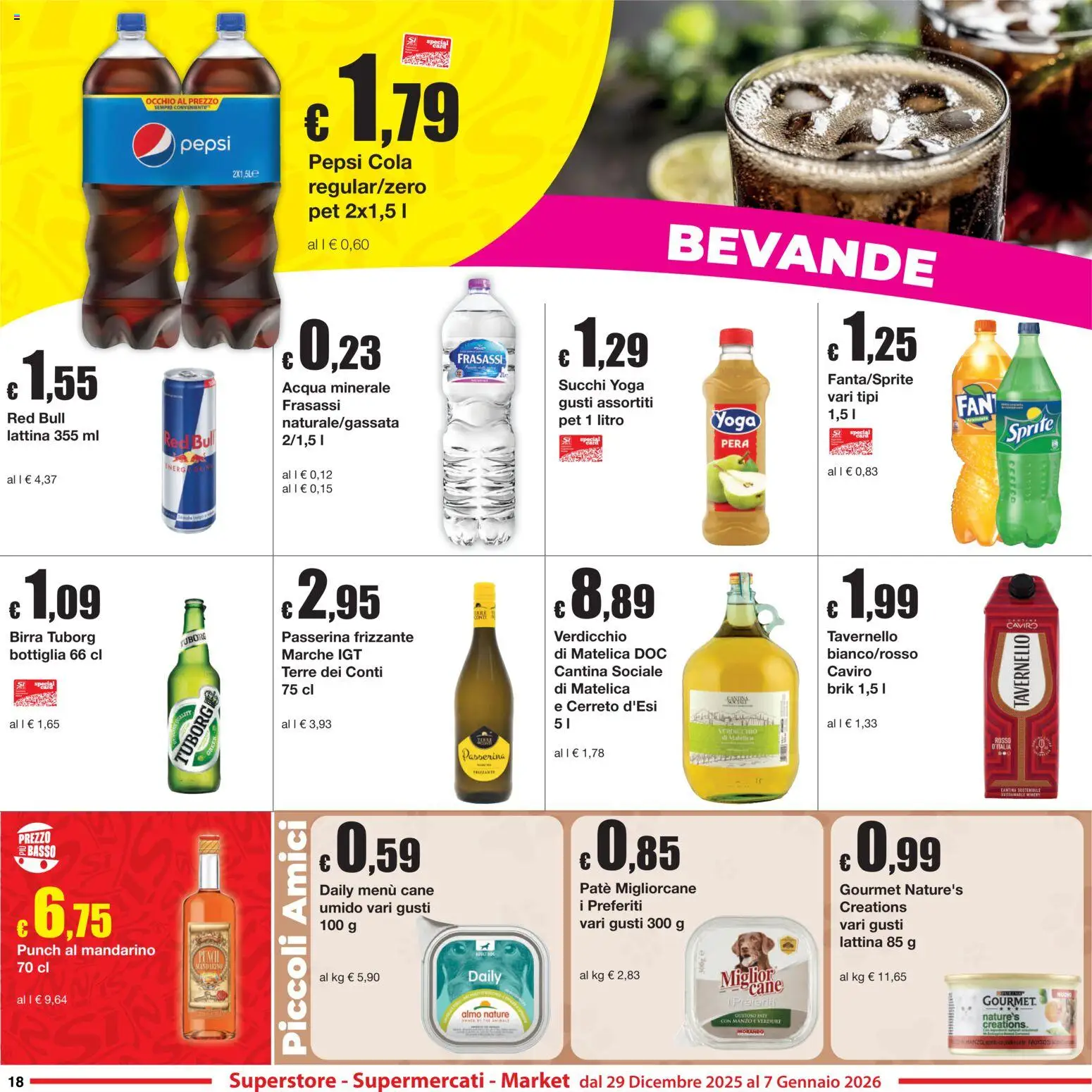 Volantino Sì con Te del 29.12.2025 | Pagina: 18 | Prodotti: Paté, Birra, Pera, Pepsi