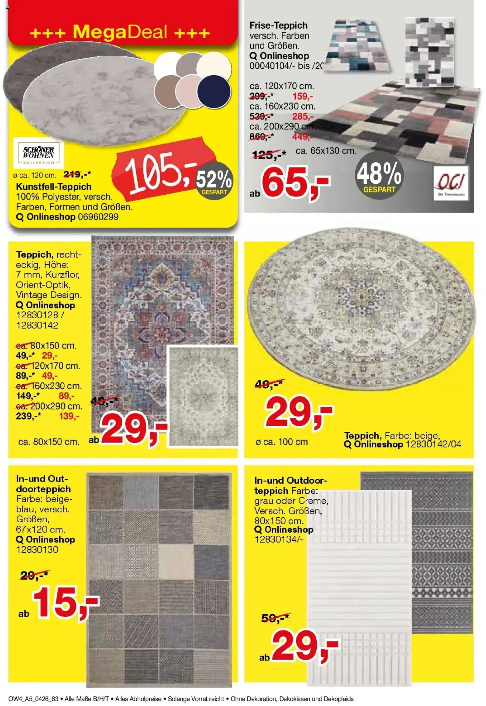 Angebote - Für Zuhause-Liebhaber – gültig ab 01.04.2026 | Seite: 62 | Produkte: Teppich