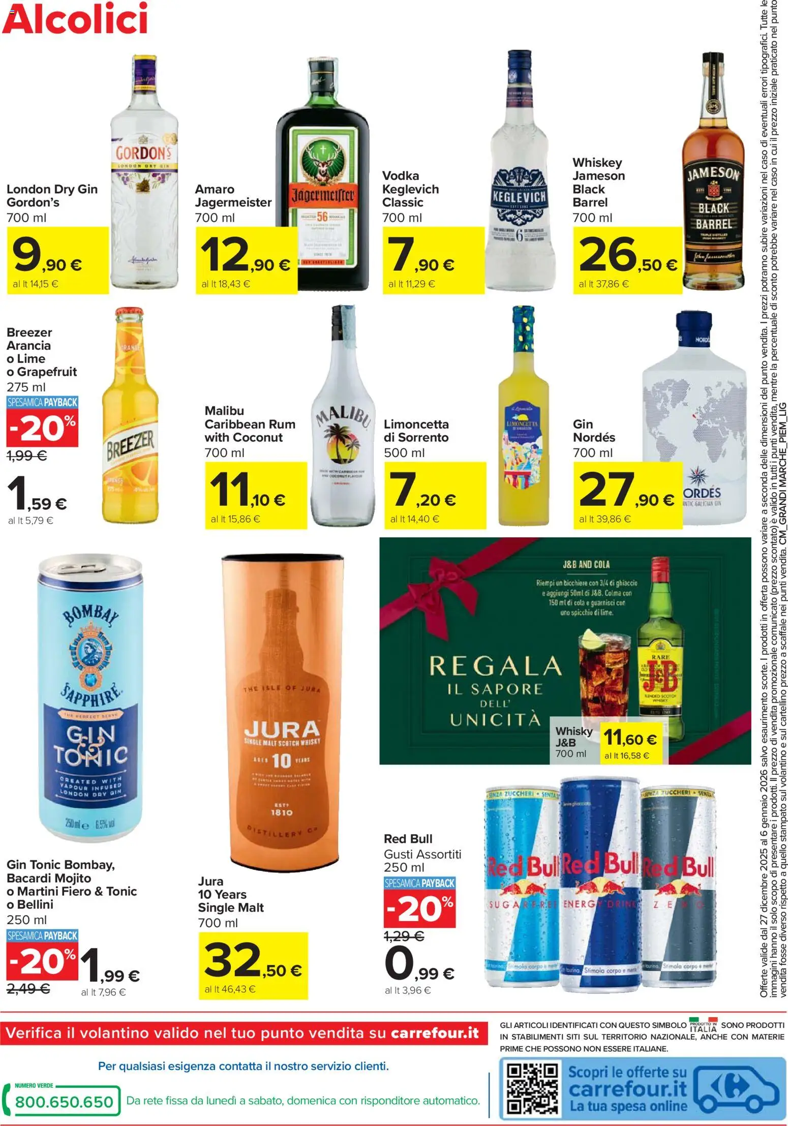 Volantino Carrefour del 27.12.2025 | Pagina: 16 | Prodotti: Gin, Whisky, Rum, Arancia