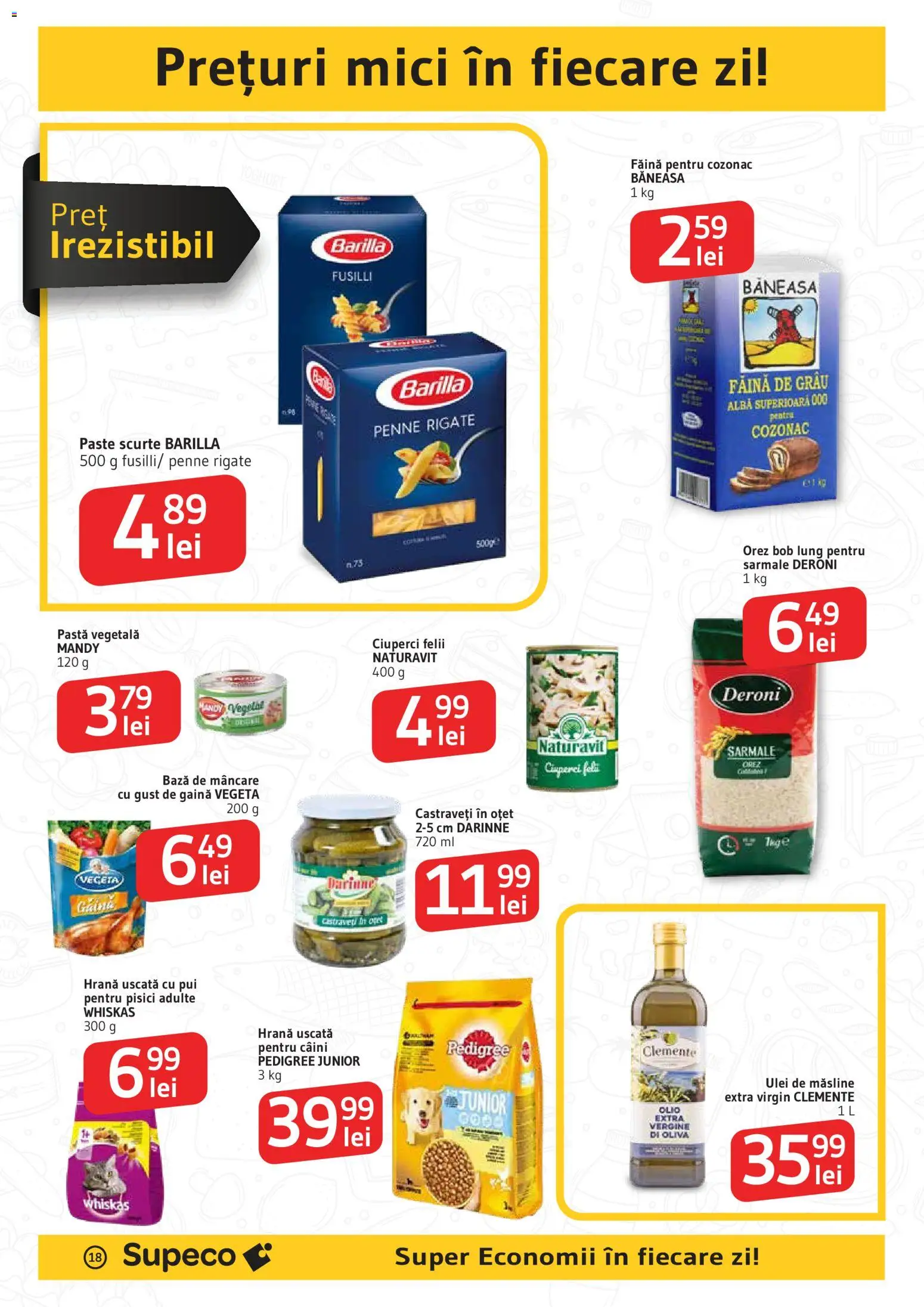 Noul catalog Supeco – valabil de la 19.02.2026 | Pagină: 18 | Produse: Hacıyatmaz Kedi Oyuncağı, Mici, Oțet, Orez